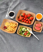 3lb Kraft Paper Food Trays- 500/Case