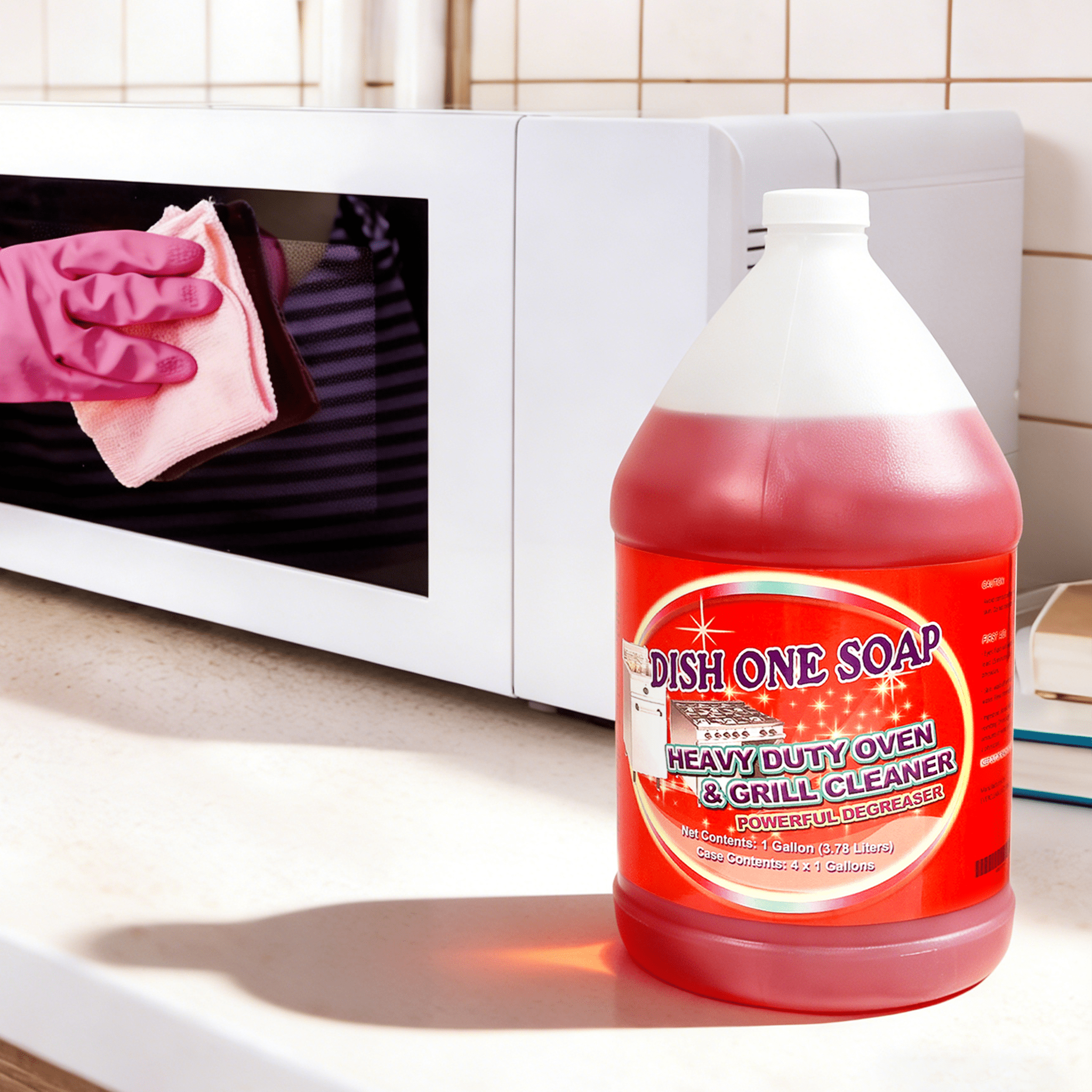 [4ct] Dish One Soap 1 Gallon Heavy Duty Oven & Grill Cleaner - Biocean by Danube BlueBiocean