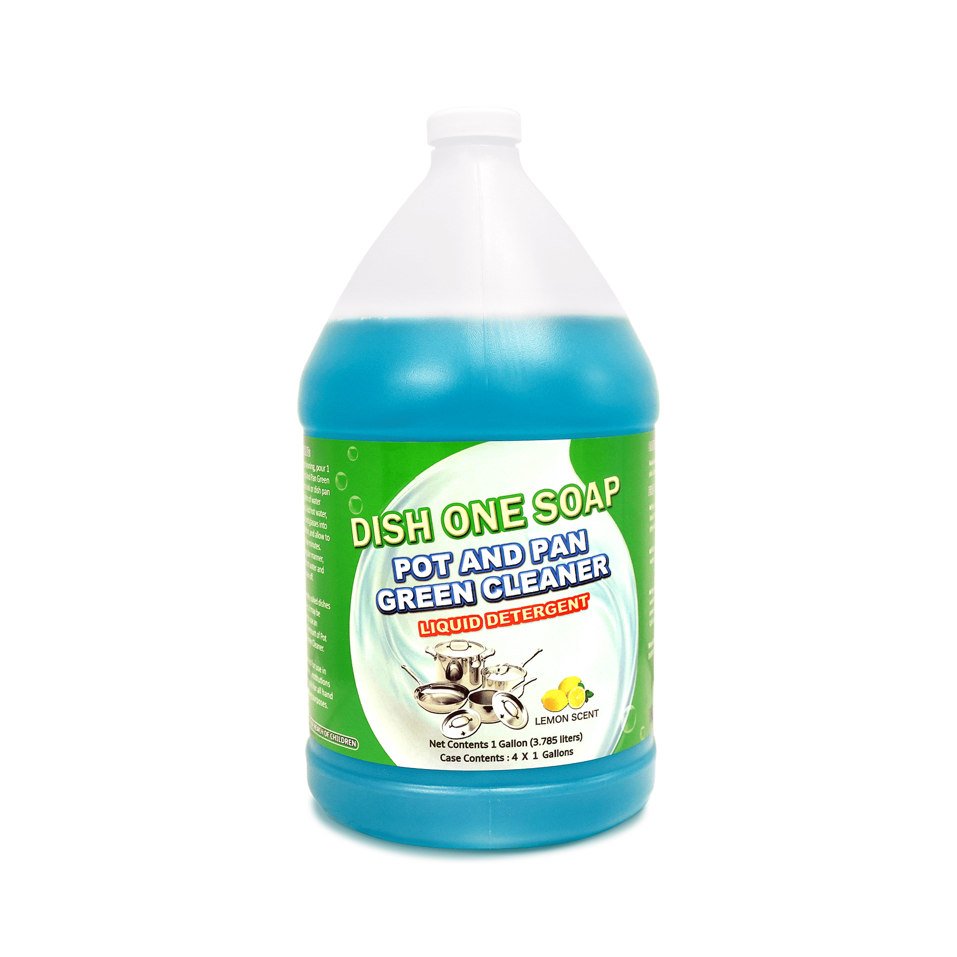 [4ct] Dish One Soap 1 Gallon Pot & Pan Cleaner | Lemon Scent - Biocean by Danube BlueBiocean