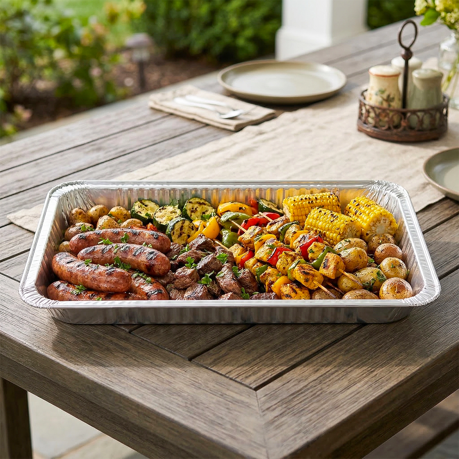 [50 ct] Full Size Foil Steam Table Pan 1.57" Depth | Shallow - Biocean by Danube BlueBiocean