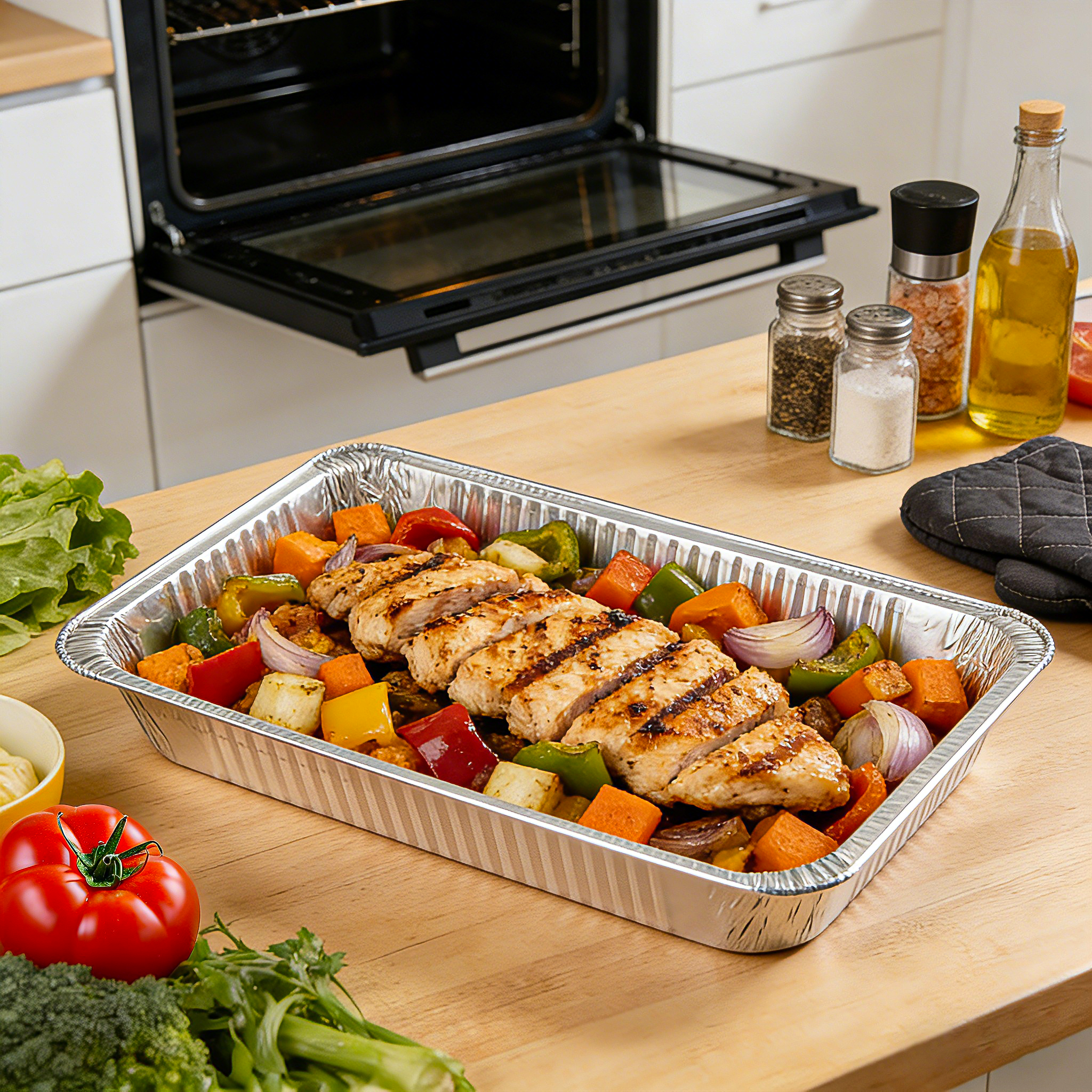 [50 ct] Full Size Foil Steam Table Pan 2.91" Depth | Deep - Biocean by Danube BlueBiocean