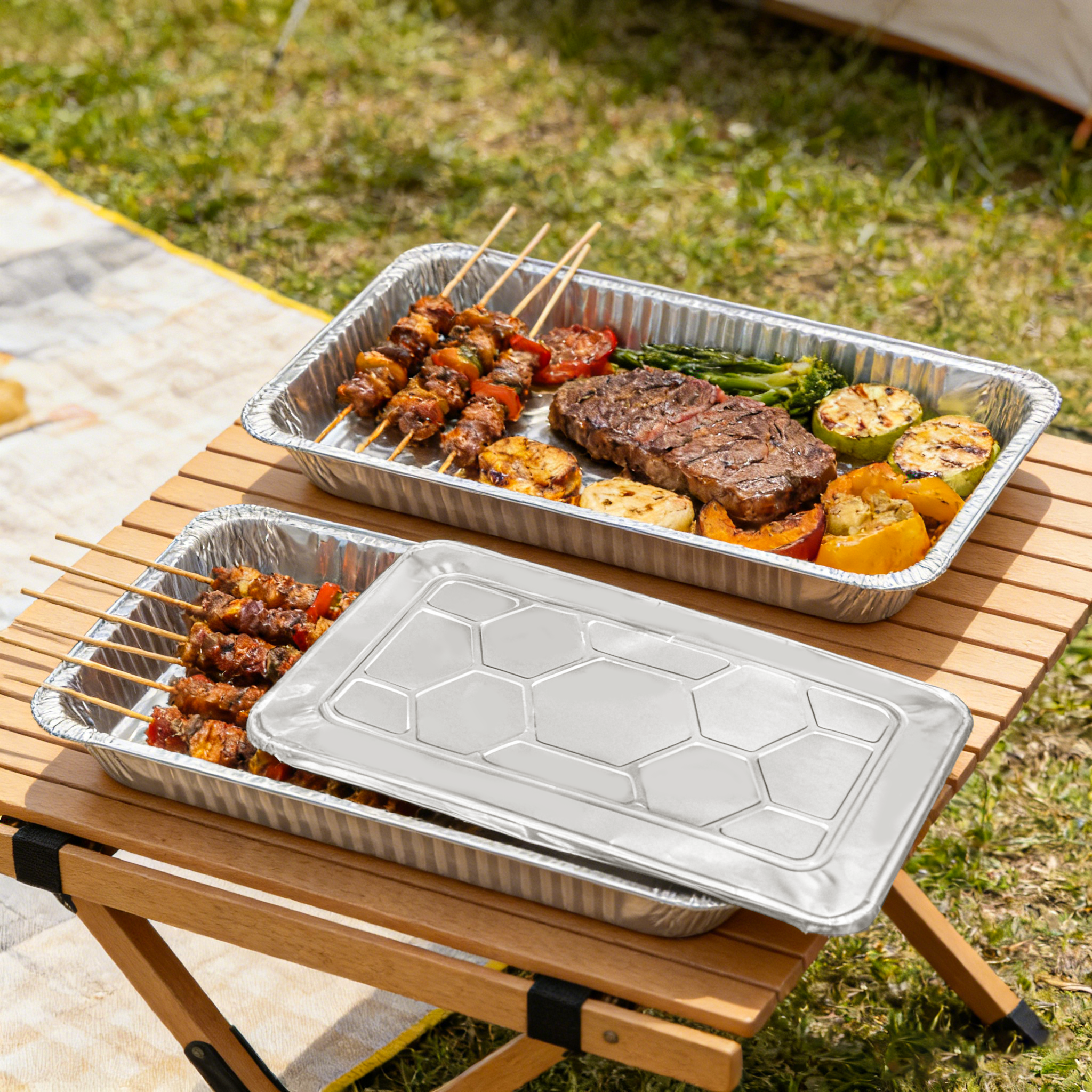 [50 ct] Full Size Foil Steam Table Pan Lid - Biocean by Danube BlueBiocean