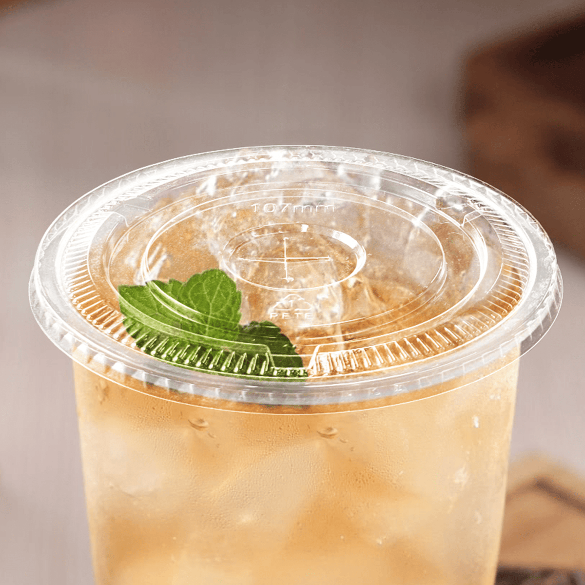 [500 ct] 107mm PET Flat Lids | Clear - Biocean by Danube BlueBiocean