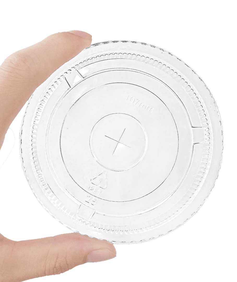 [500 ct] 107mm PET Flat Lids | Clear - Biocean by Danube BlueBiocean