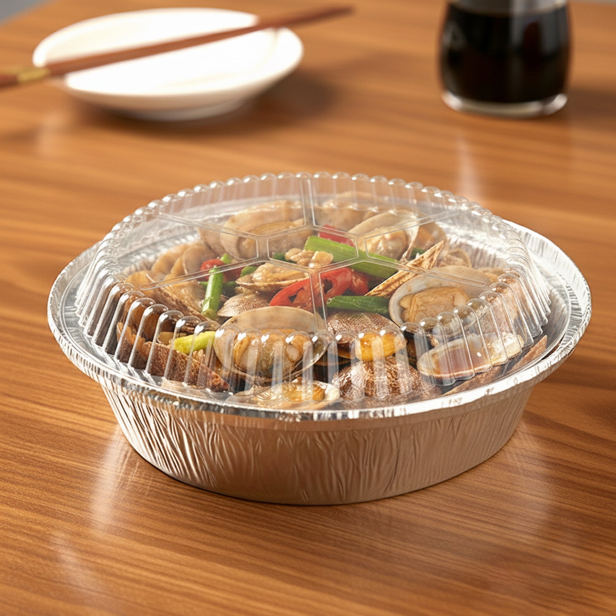 [500 ct] 7" OPS Dome Lids for Foil Pans | Round | Clear - Biocean by Danube BlueBiocean