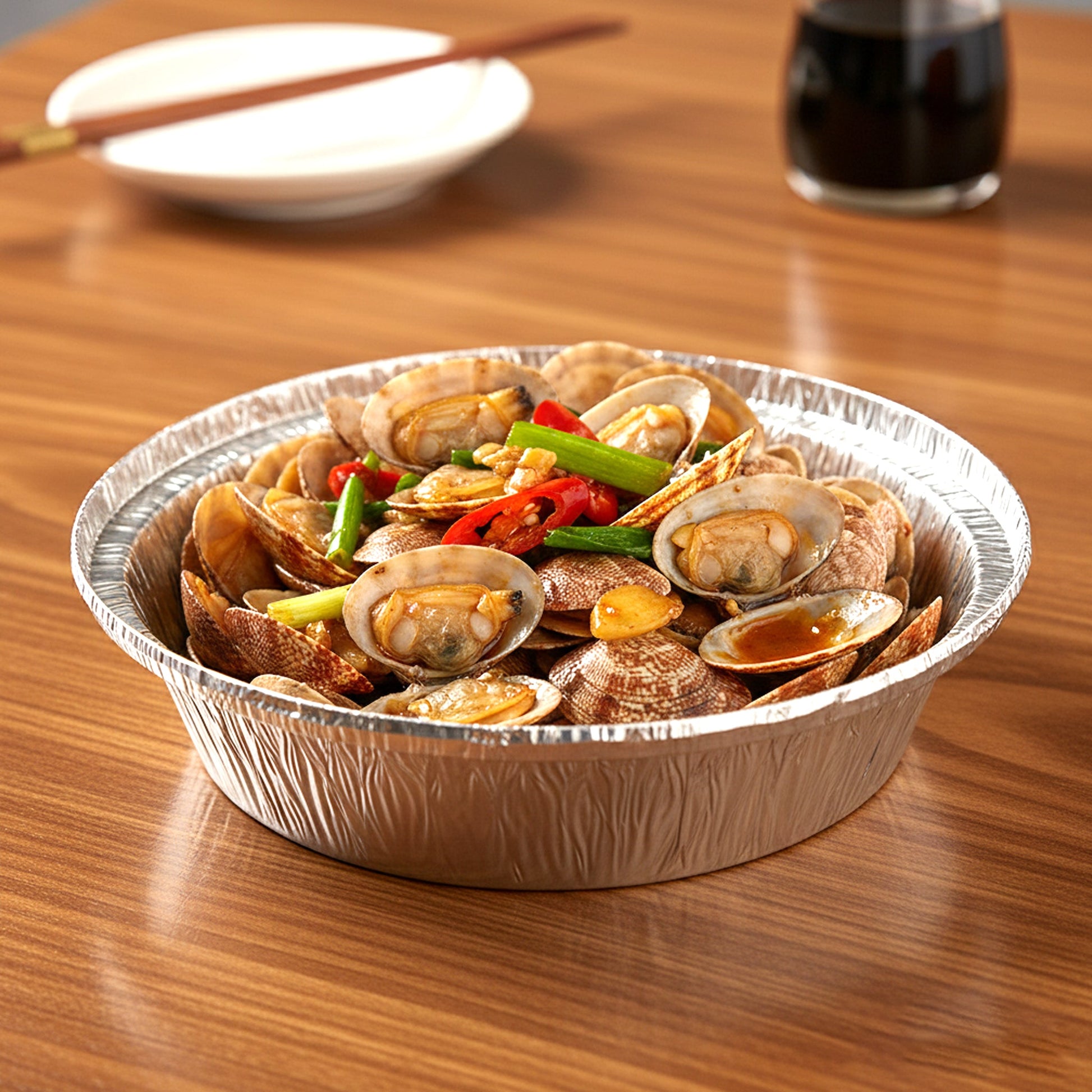 [500 ct] 7" Standard Weight Aluminum Foil Pans | Round - Biocean by Danube BlueBiocean