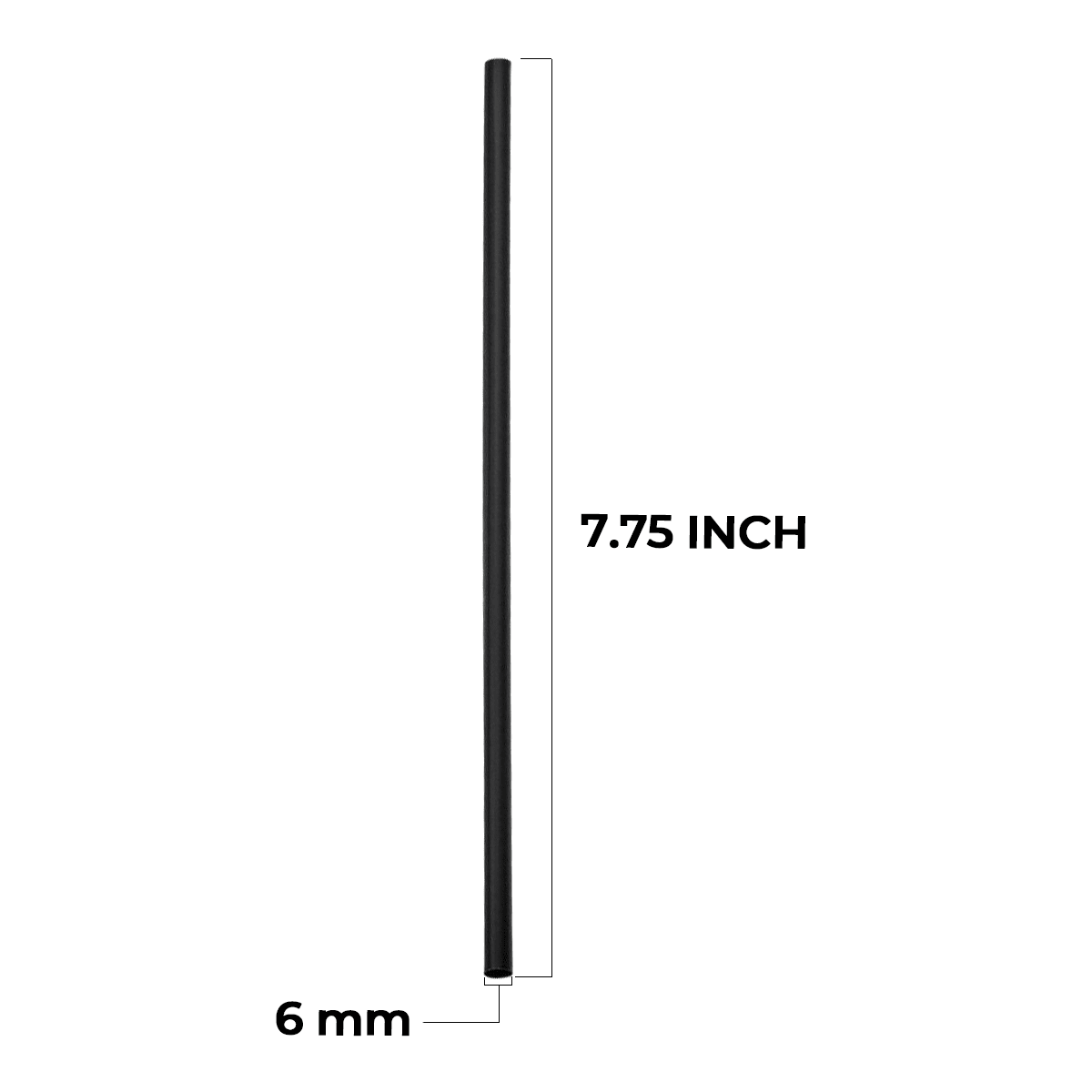 [5,000ct] 7.75" Jumbo Unwrapped Straw | Black - Biocean by Danube BlueBiocean