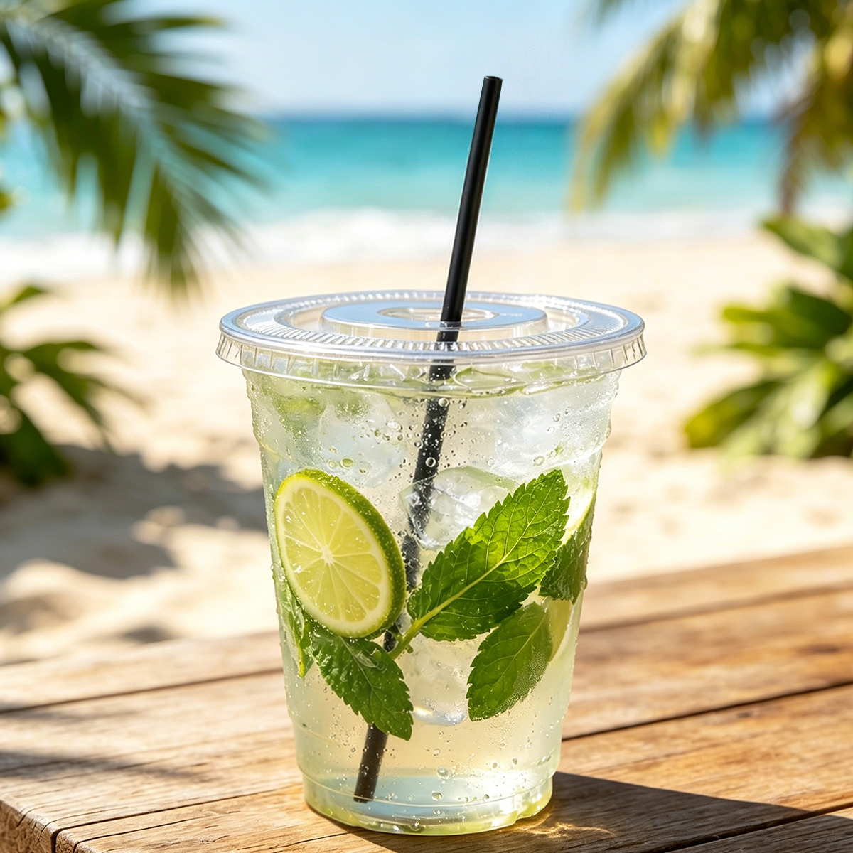 [5,000ct] 7.75" Jumbo Unwrapped Straw | Black - Biocean by Danube BlueBiocean