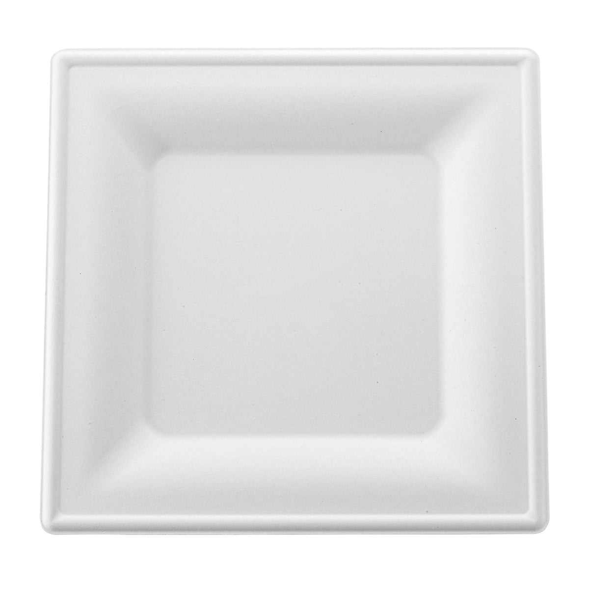 [500ct] 10"x10" Eco-Friendly Bagasse Plates | Square | White - Biocean by Danube BlueBiocean