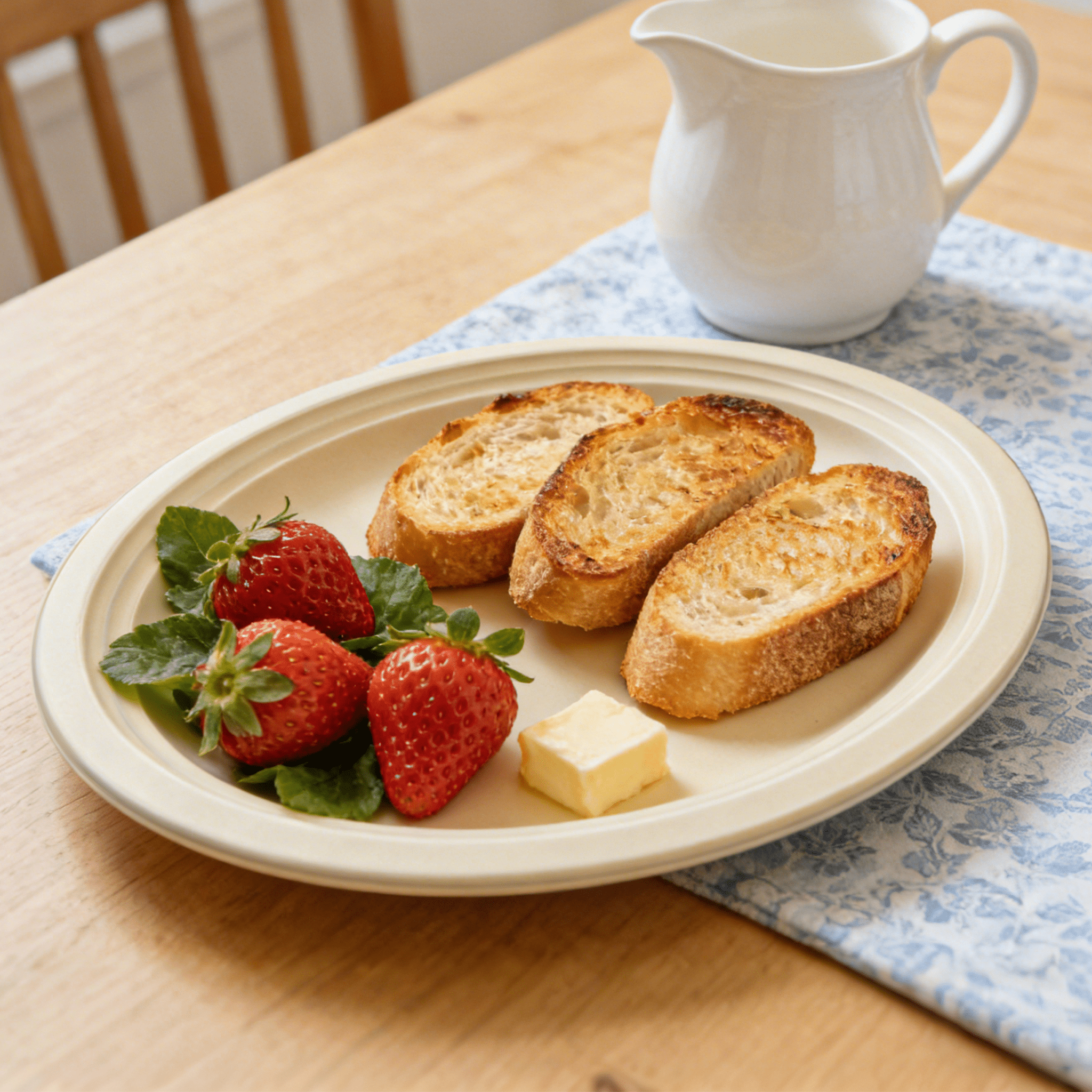 [500ct] 12.5" x 10" Compostable Bagasse Plates | Oval | Natural - Biocean by Danube BlueBiocean