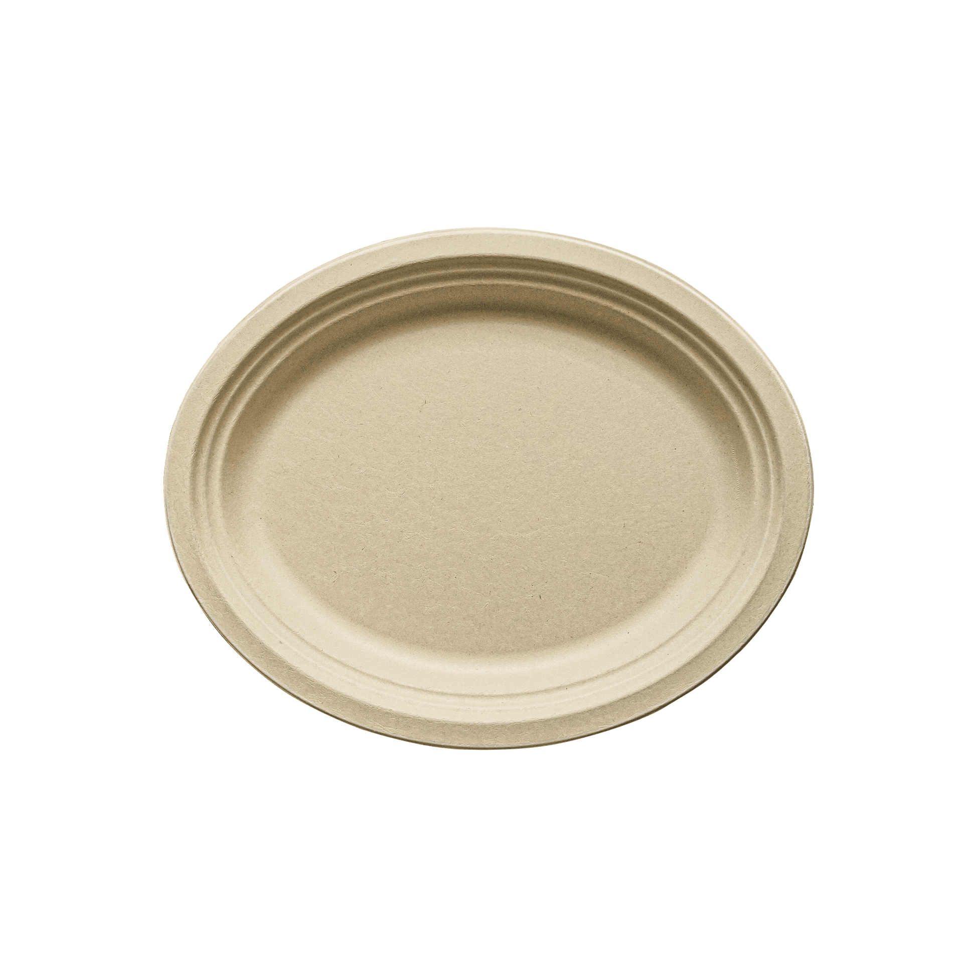 [500ct] 12.5" x 10" Compostable Bagasse Plates | Oval | Natural - Biocean by Danube BlueBiocean