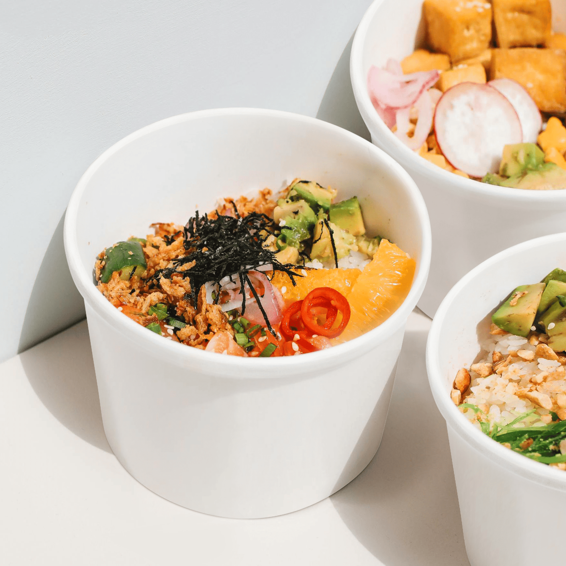 [500ct] 12oz Paper Food Cup | White - Biocean by Danube BlueBiocean