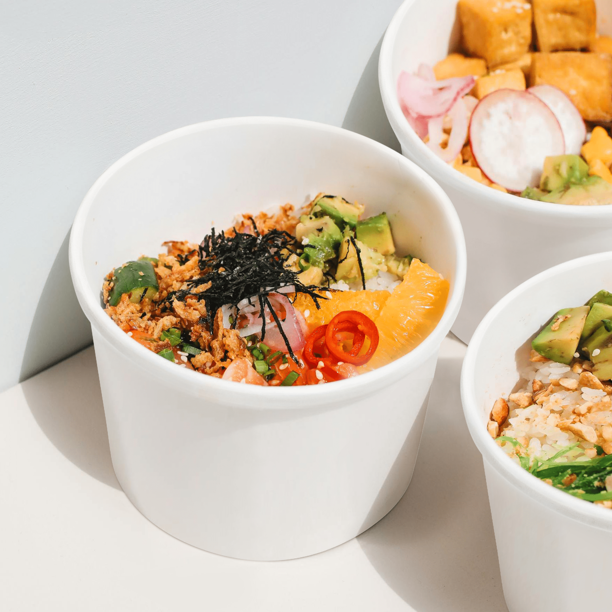 [500ct] 12oz Paper Food Cup | White - Biocean by Danube BlueBiocean