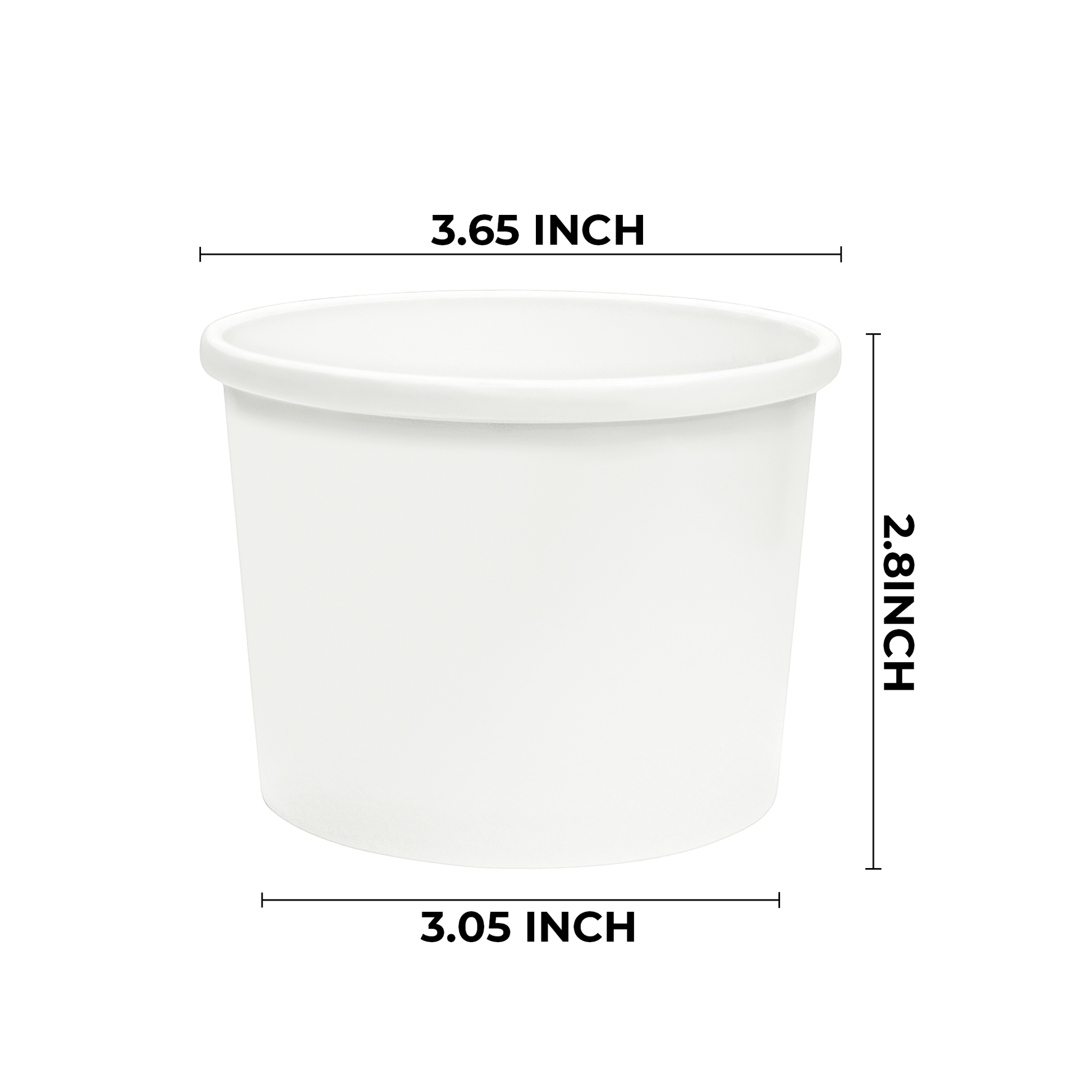 [500ct] 12oz Paper Food Cup | White - Biocean by Danube BlueBiocean