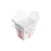 [500ct] 16oz Asian Paper Take - Out Container with Wire Handle | White - Biocean by Danube BlueBiocean