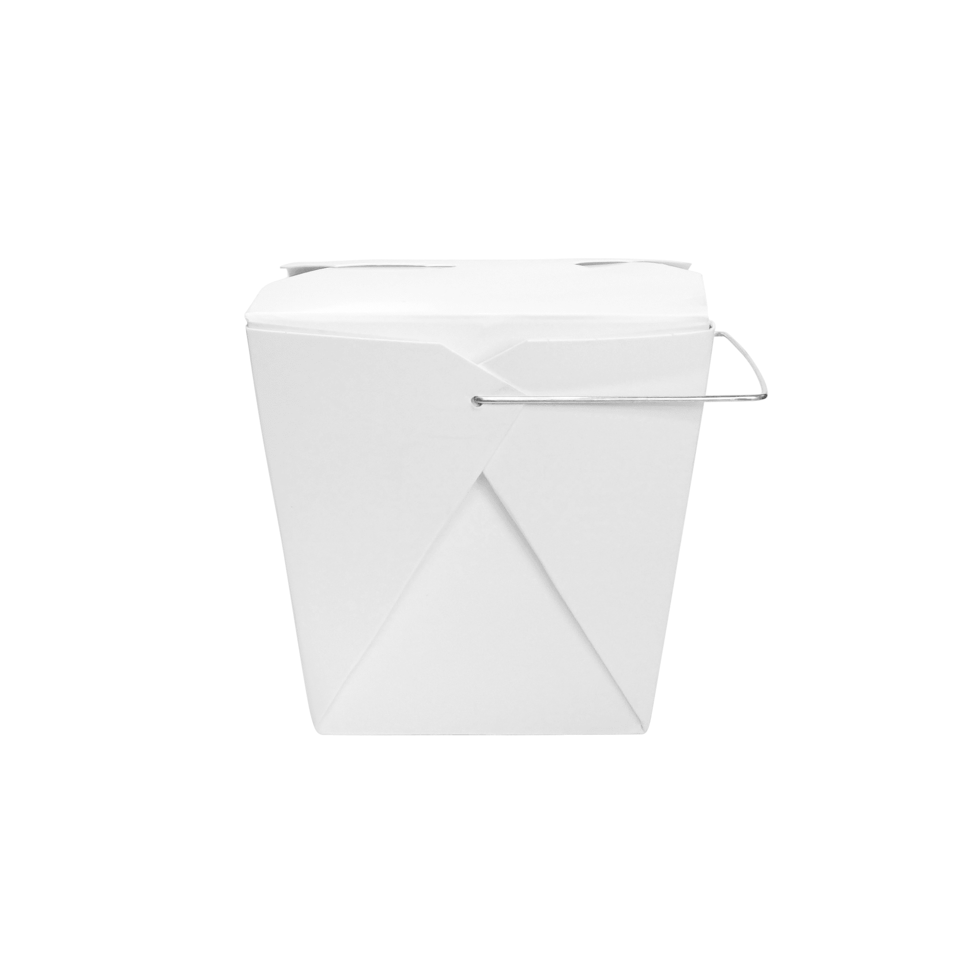 [500ct] 16oz Paper Take - Out Container with Wire Handle | White - Biocean by Danube BlueBiocean