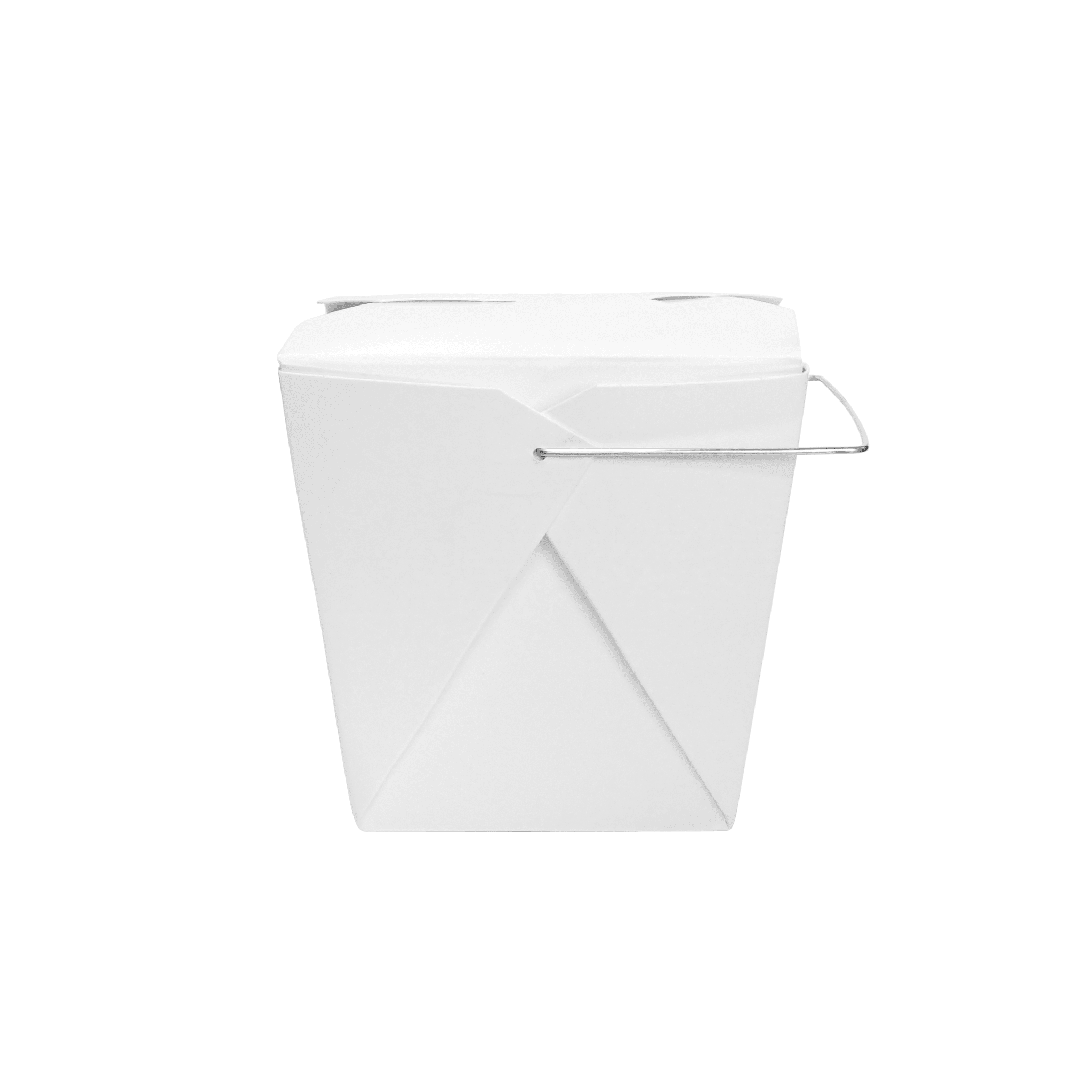 [500ct] 16oz Paper Take - Out Container with Wire Handle | White - Biocean by Danube BlueBiocean