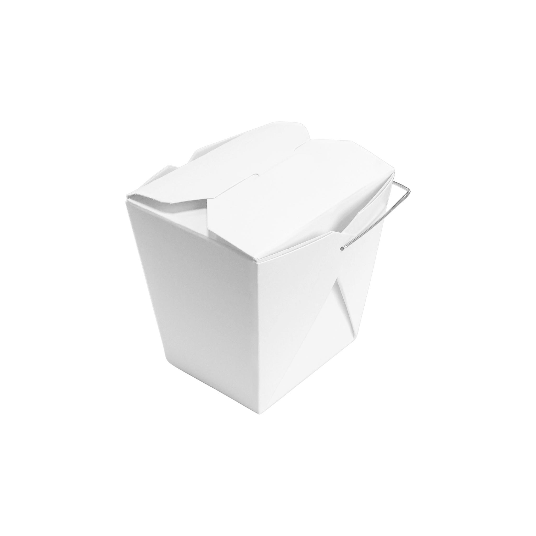 [500ct] 16oz Paper Take - Out Container with Wire Handle | White - Biocean by Danube BlueBiocean