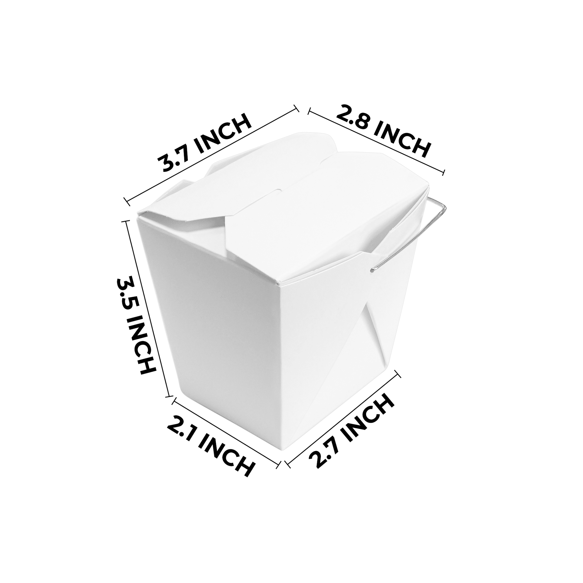 [500ct] 16oz Paper Take - Out Container with Wire Handle | White - Biocean by Danube BlueBiocean