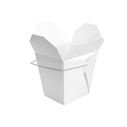 [500ct] 16oz Paper Take - Out Container with Wire Handle | White - Biocean by Danube BlueBiocean