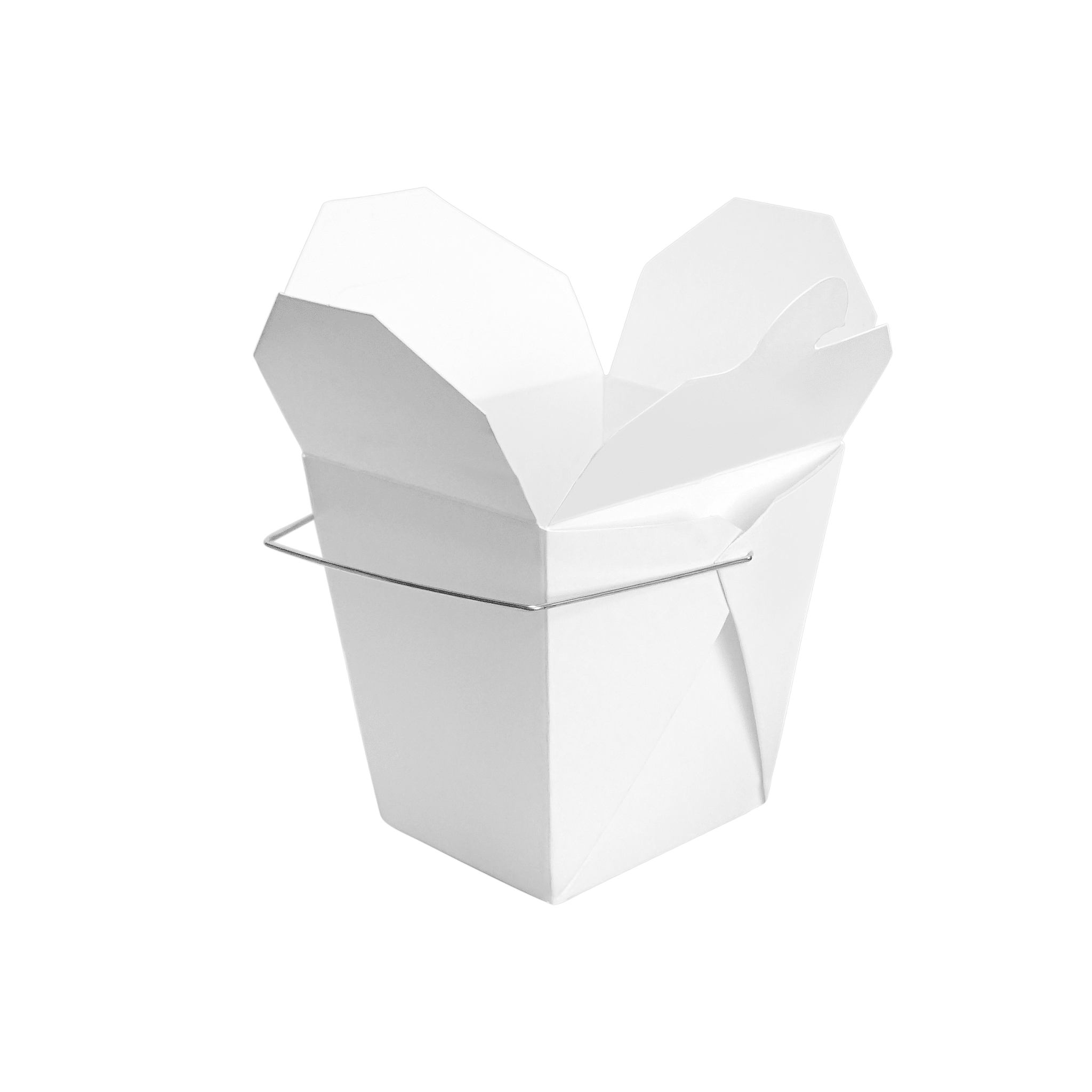 [500ct] 16oz Paper Take - Out Container with Wire Handle | White - Biocean by Danube BlueBiocean