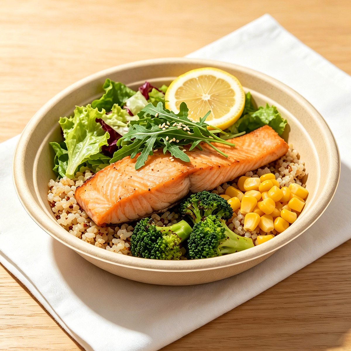 [500ct] 24oz Compostable Bagasse Bowls | Round | Natural - Biocean by Danube BlueBiocean