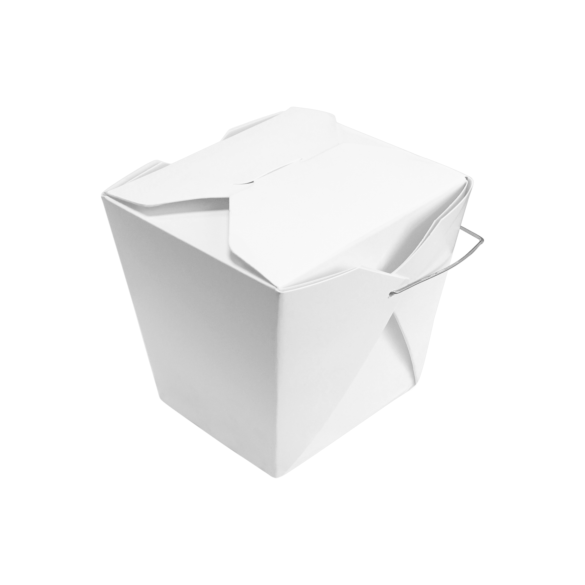 [500ct] 26oz Paper Take - Out Container with Wire Handle | White - Biocean by Danube BlueBiocean
