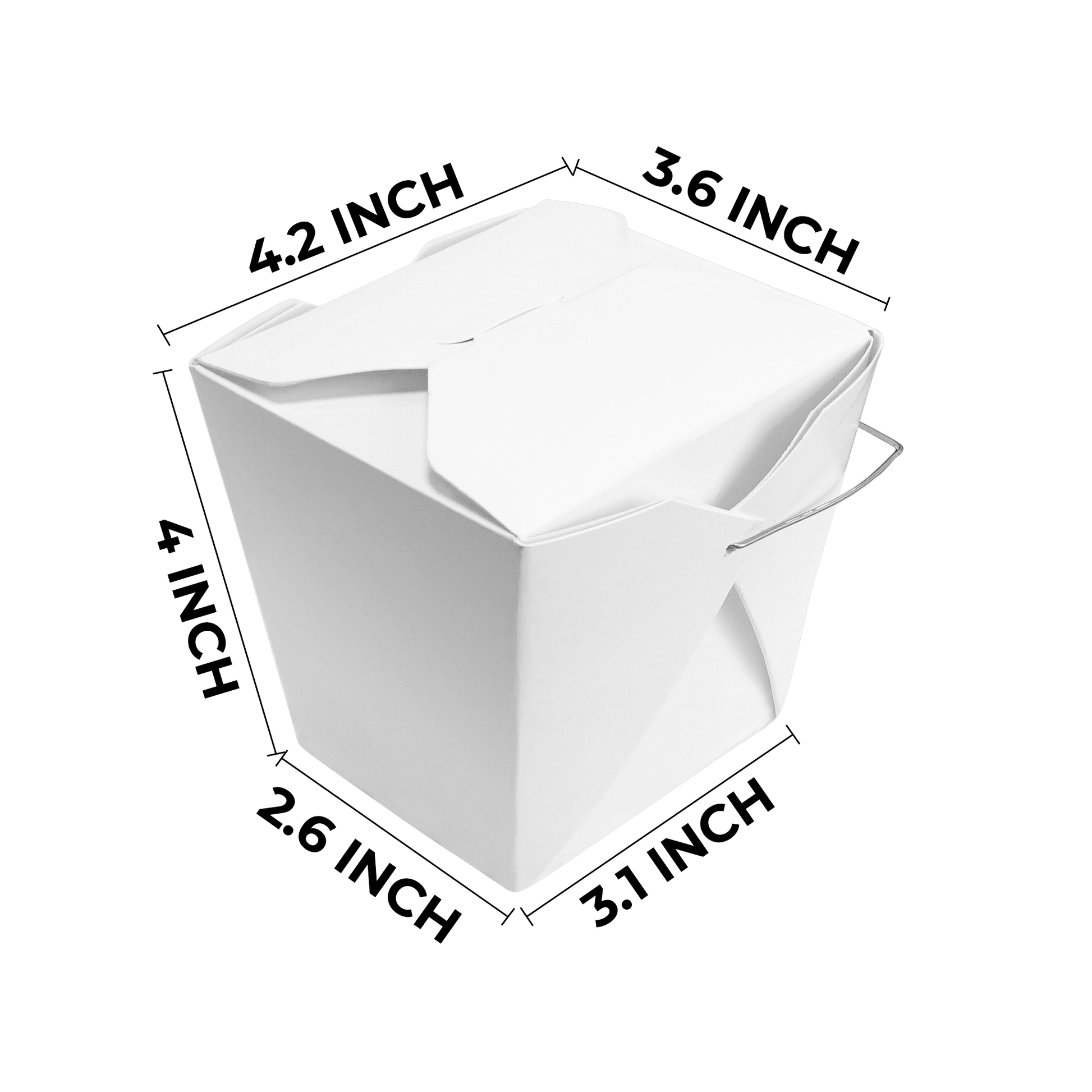 [500ct] 26oz Paper Take - Out Container with Wire Handle | White - Biocean by Danube BlueBiocean