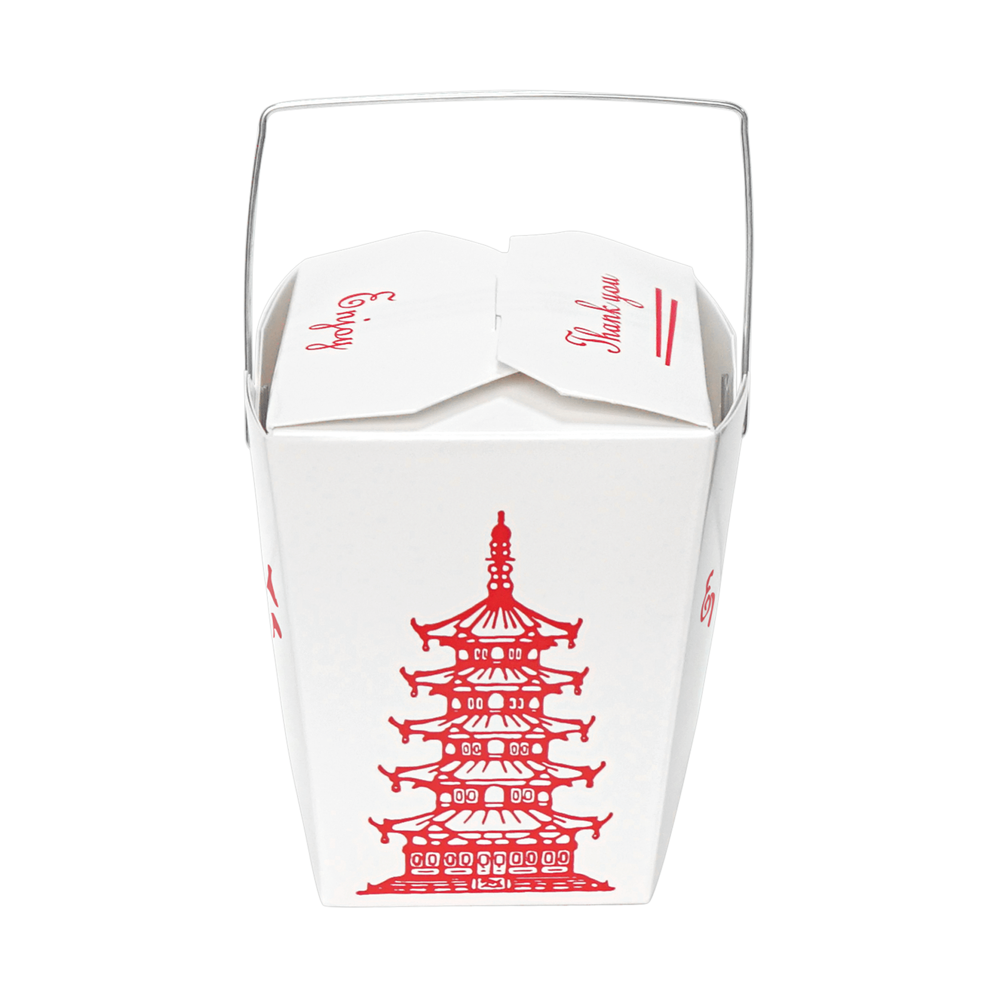 [500ct] 32oz Asian Paper Take - Out Container with Wire Handle | White - Biocean by Danube BlueBiocean