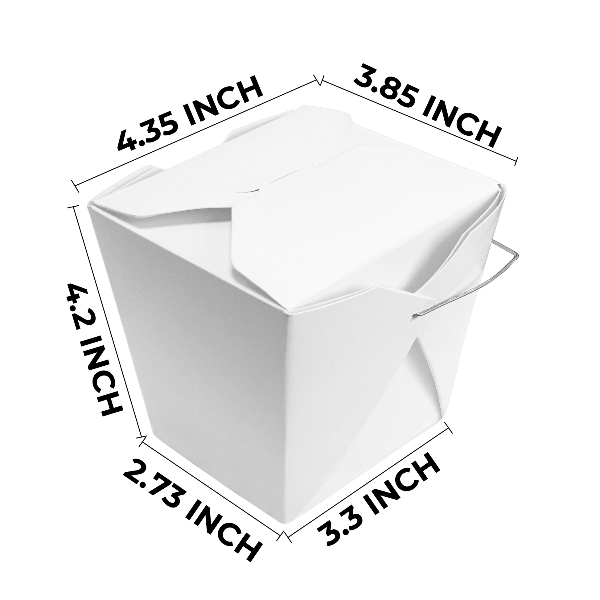 [500ct] 32oz Paper Take - Out Container with Wire Handle | White - Biocean by Danube BlueBiocean
