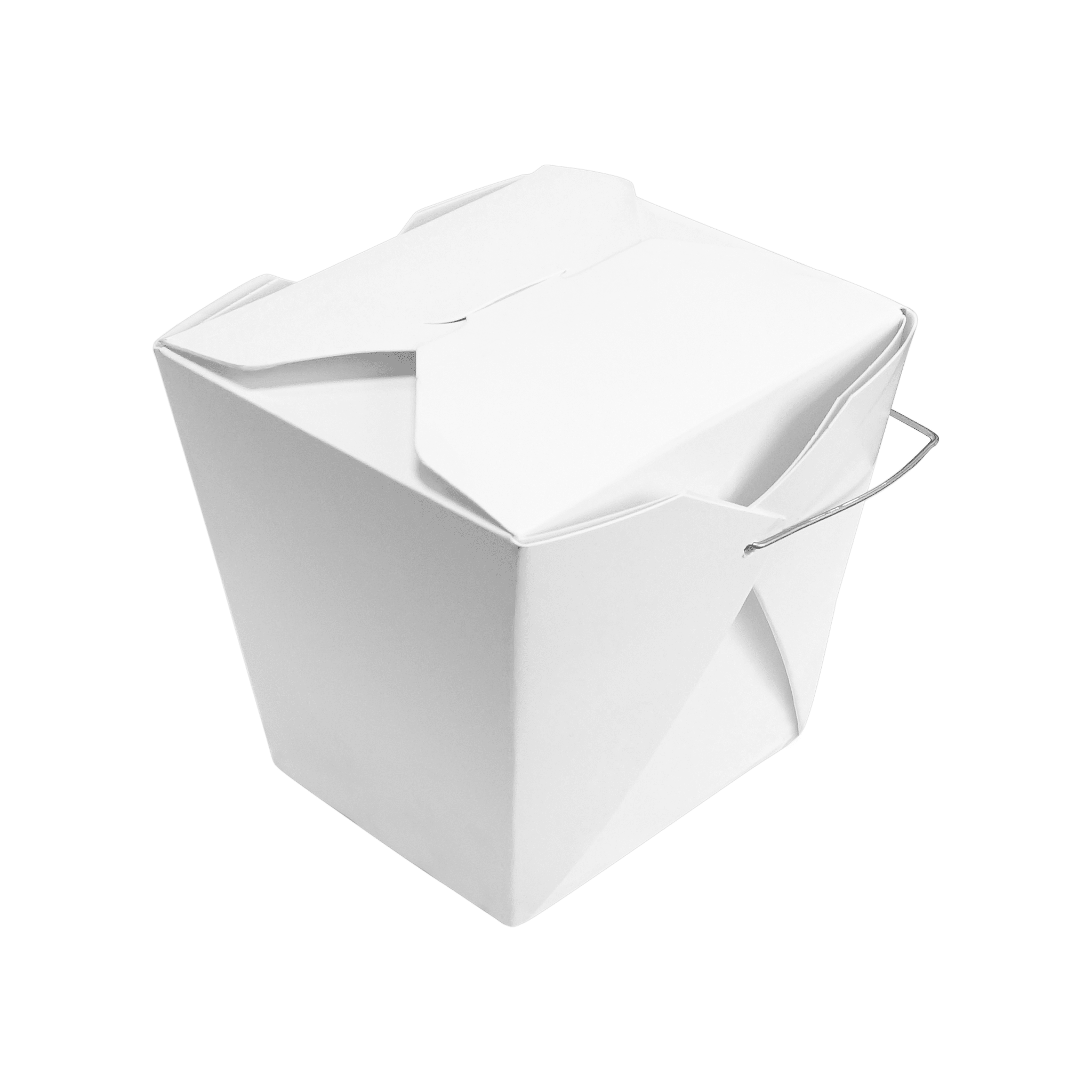 [500ct] 32oz Paper Take - Out Container with Wire Handle | White - Biocean by Danube BlueBiocean