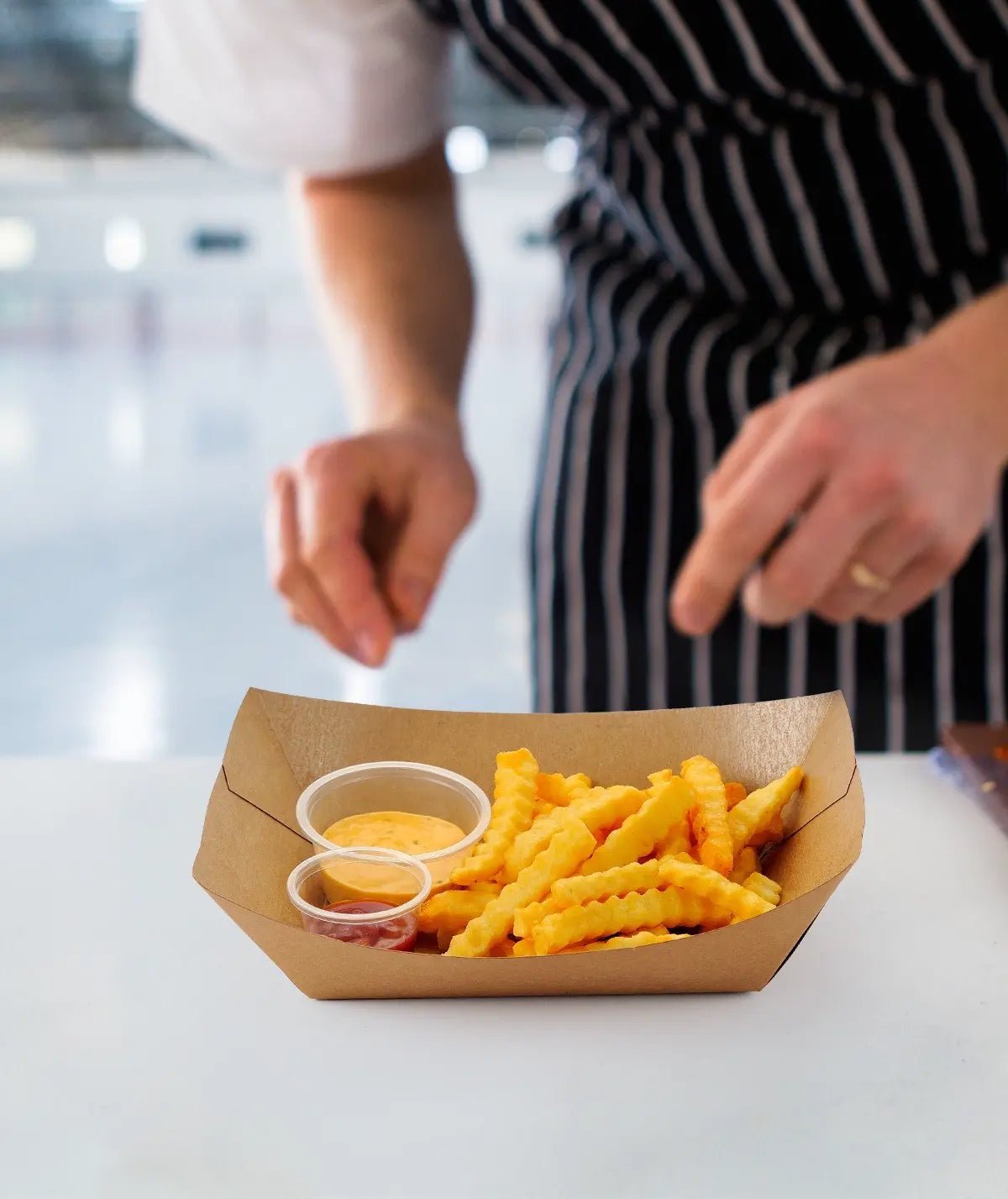 [500ct] 4lb Kraft Paper Food Trays - Biocean by Danube BlueBiocean