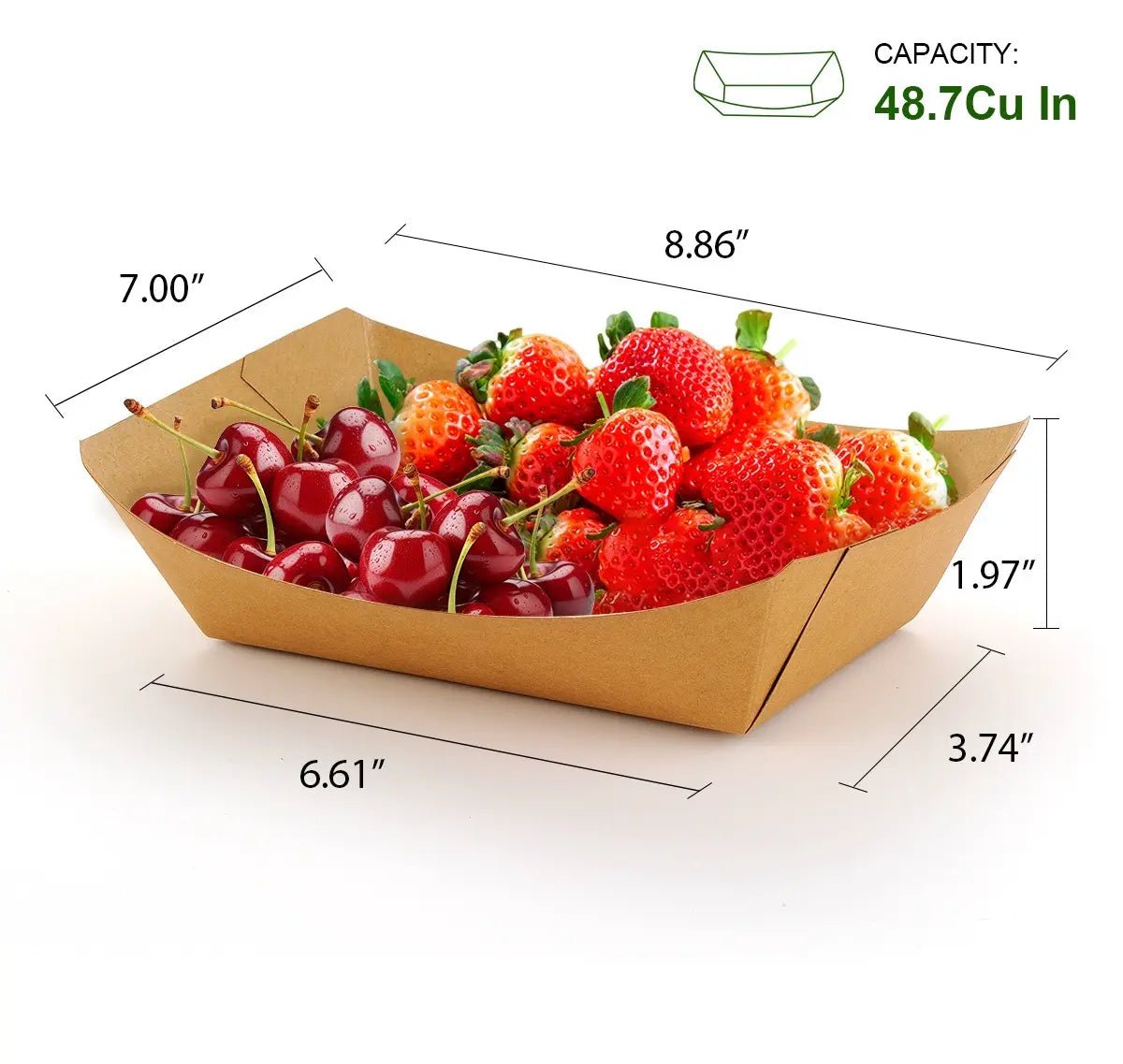 [500ct] 5lb Kraft Paper Food Trays - Biocean by Danube BlueBiocean