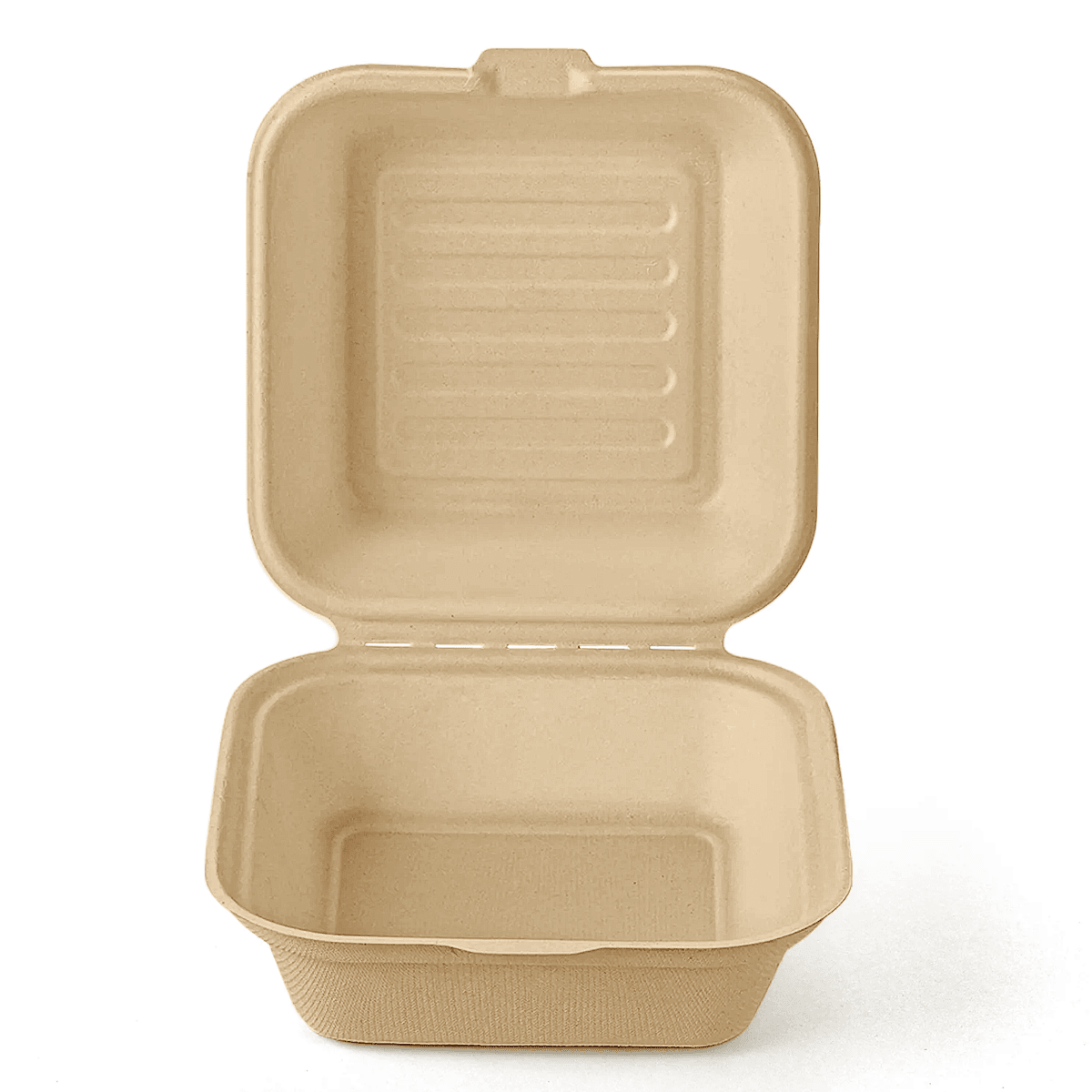 [500ct] 6" x 6" x 3"Sugarcane Bagasse Take - 0ut Box | Natural - Biocean by Danube BlueBiocean
