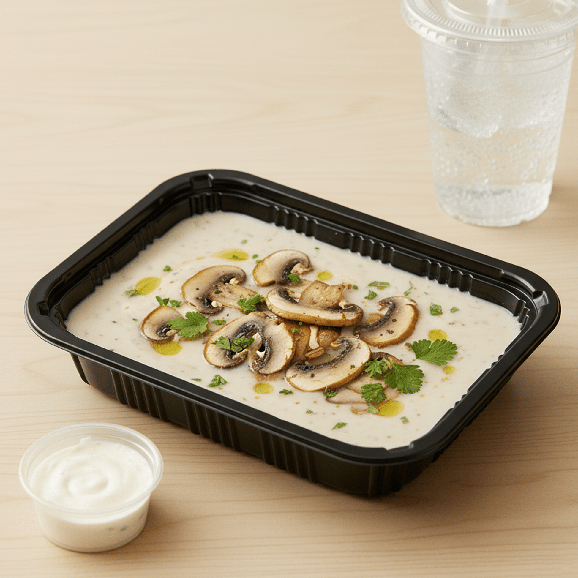 [500ct] 7 7/25" x 5 1/4" PS Plastic Rectangular Food Containers & Lids | Black - Biocean by Danube BlueBiocean