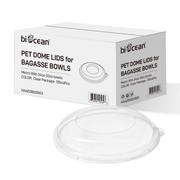 [500ct] PET Dome Lids for 24/32 oz. Bagasse Bowls | Clear - Biocean by Danube BlueBiocean