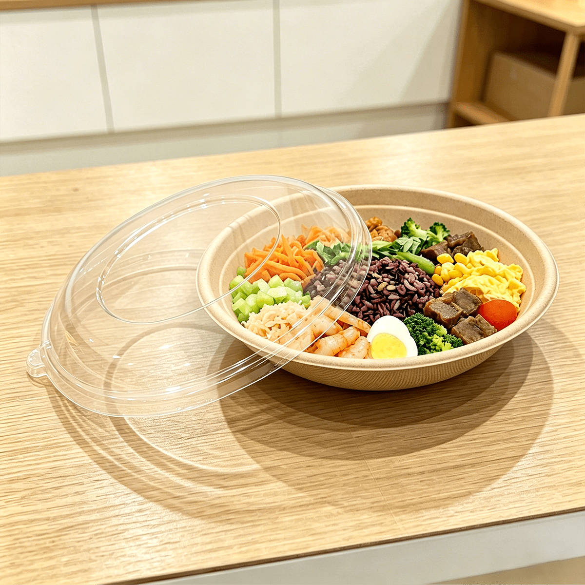 [500ct] PET Dome Lids for 24/32 oz. Bagasse Bowls | Clear - Biocean by Danube BlueBiocean