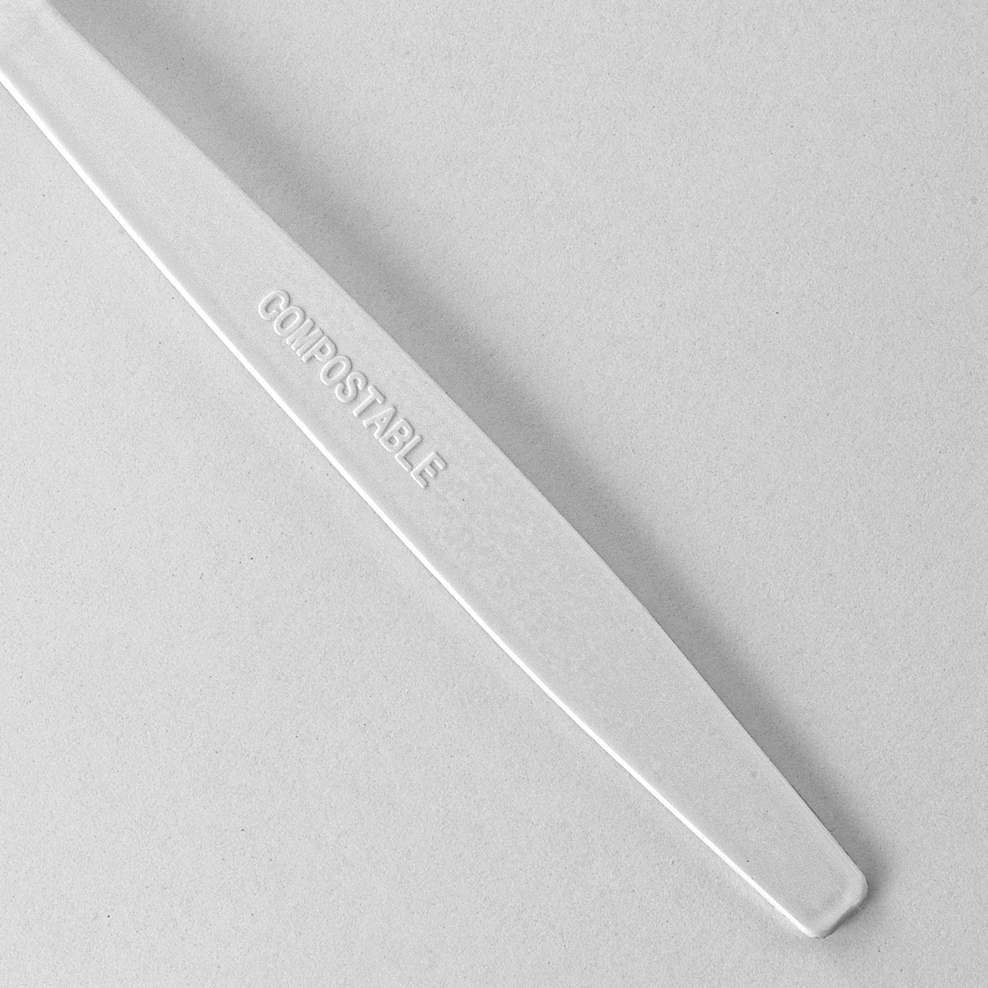 [500ct] PLA Heavy Weight Tea Spoons with a Free Eco Bag | White - Biocean by Danube BlueBiocean