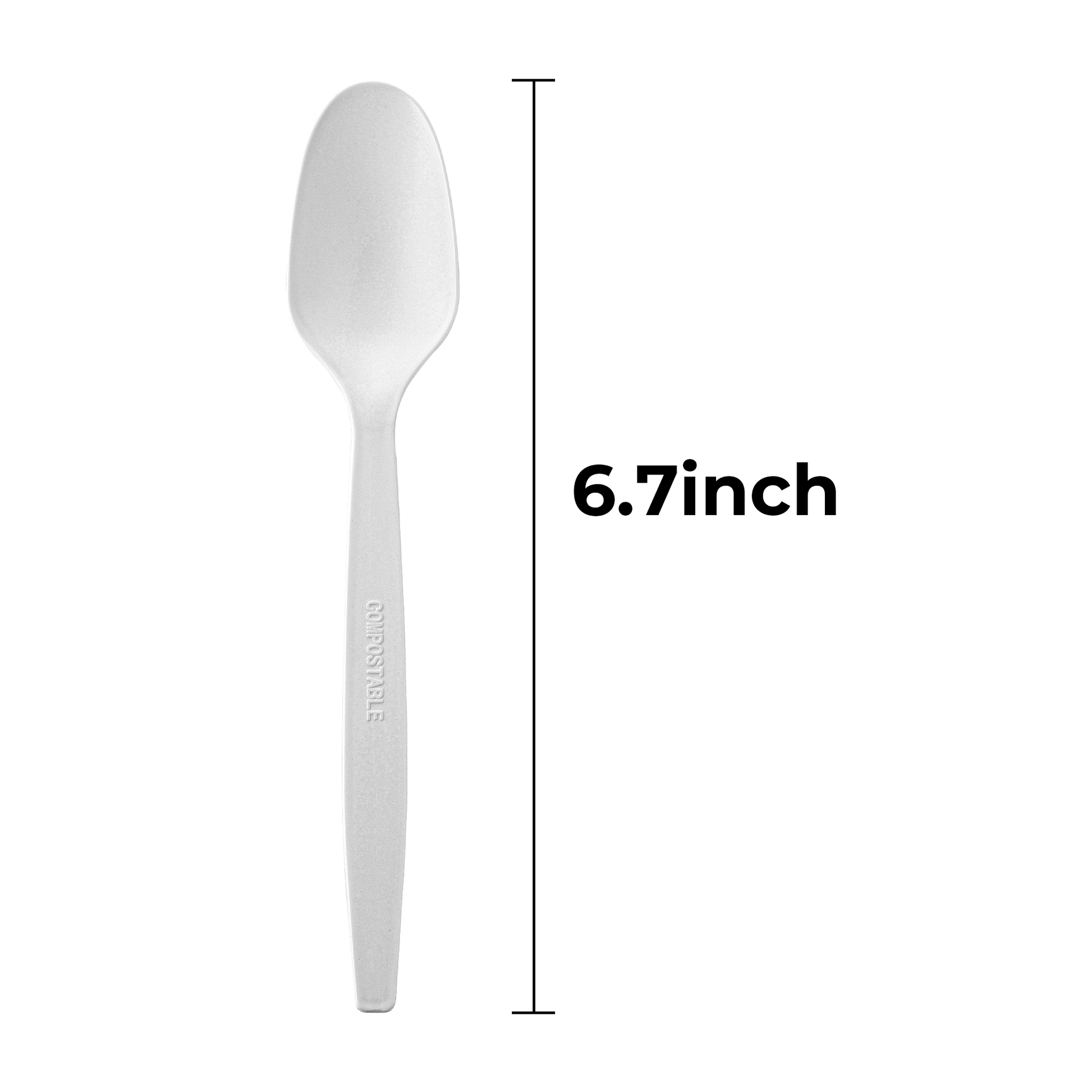 [500ct] PLA Heavy Weight Tea Spoons with a Free Eco Bag | White - Biocean by Danube BlueBiocean