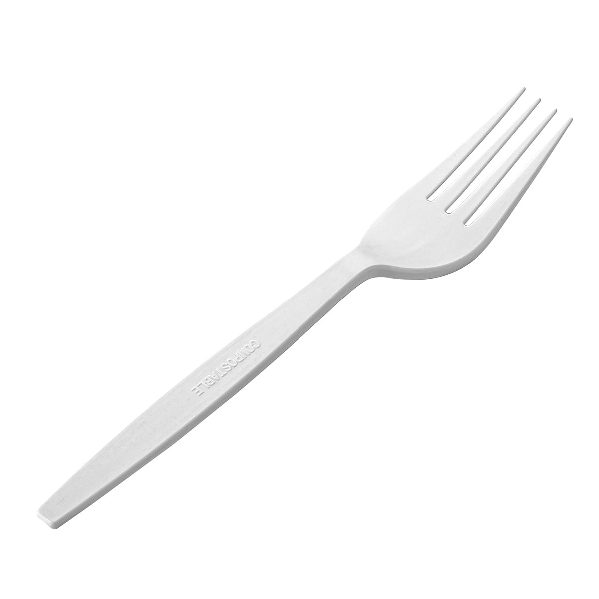 [500ct] PLA Heavy Weight Wrapped Forks | White - Biocean by Danube BlueBiocean