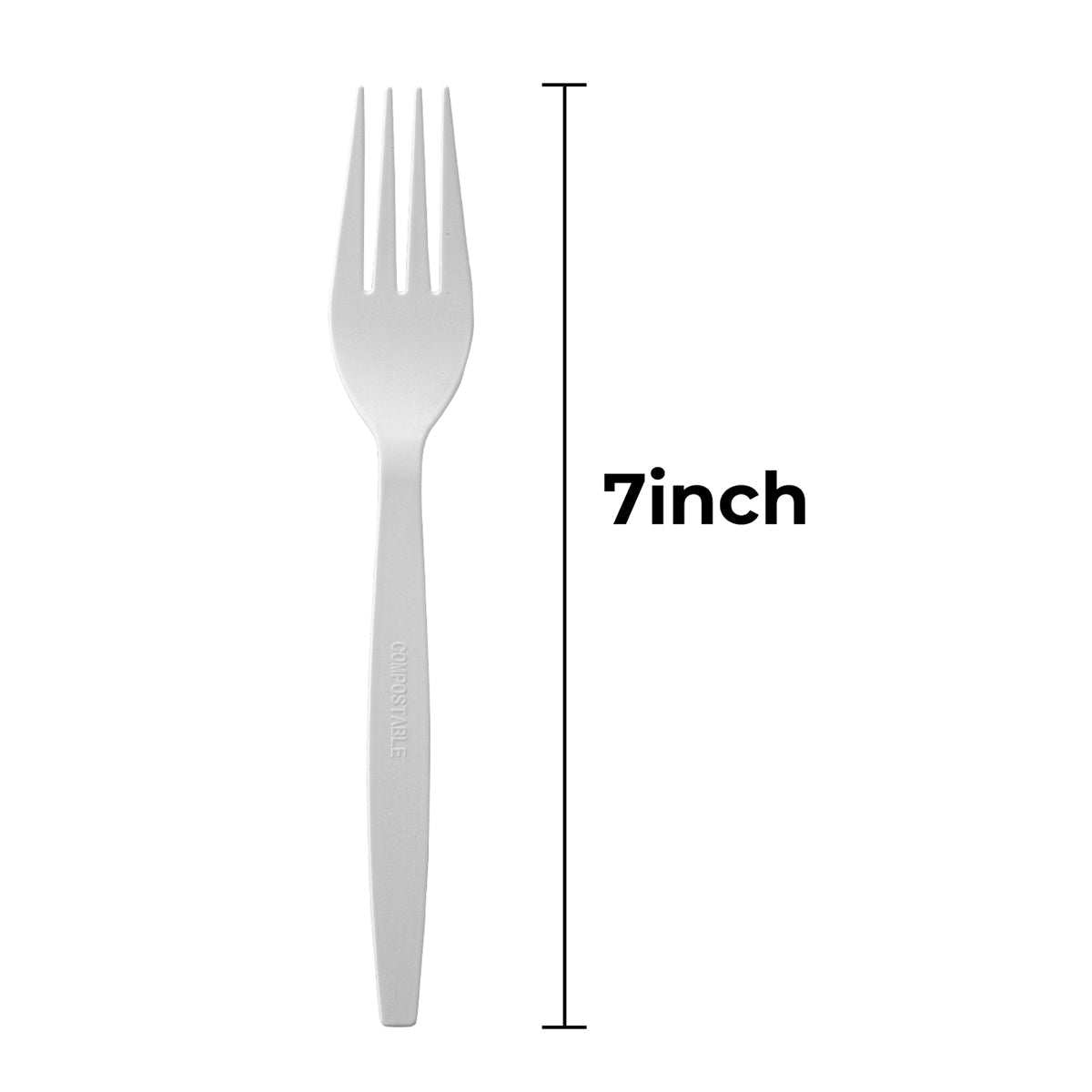 [500ct] PLA Heavy Weight Wrapped Forks | White - Biocean by Danube BlueBiocean