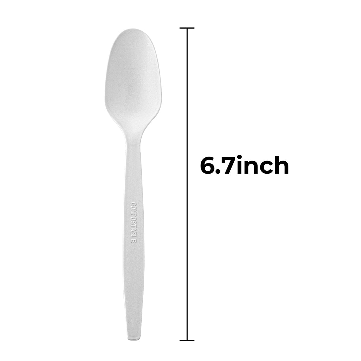 [500ct] PLA Heavy Weight Wrapped Tea Spoons | White - Biocean by Danube BlueBiocean