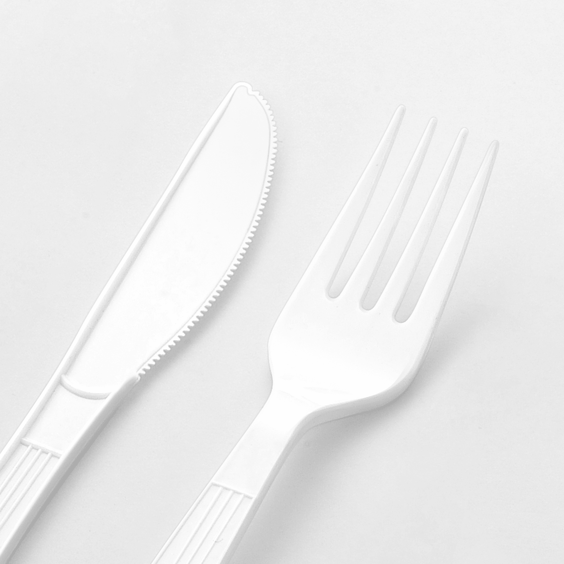 [500ct] PP Plastic Heavy Weight Cutlery Kits (Knife, Fork, Napkin) | White - Biocean by Danube BlueBiocean