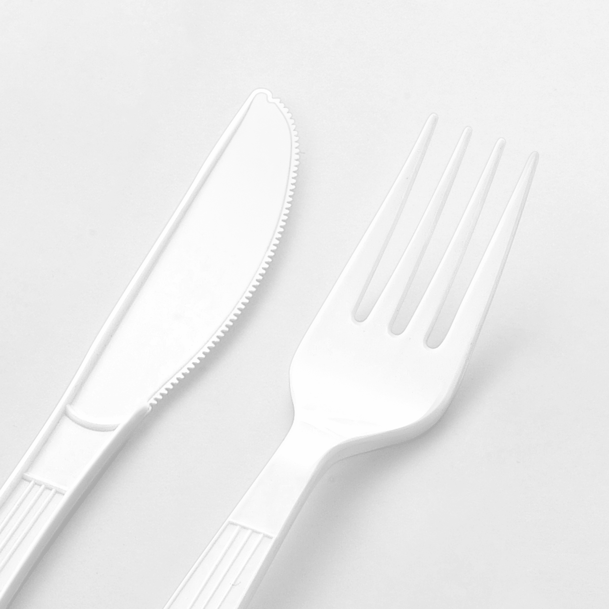 [500ct] PP Plastic Heavy Weight Cutlery Kits (Knife, Fork, Napkin) | White - Biocean by Danube BlueBiocean