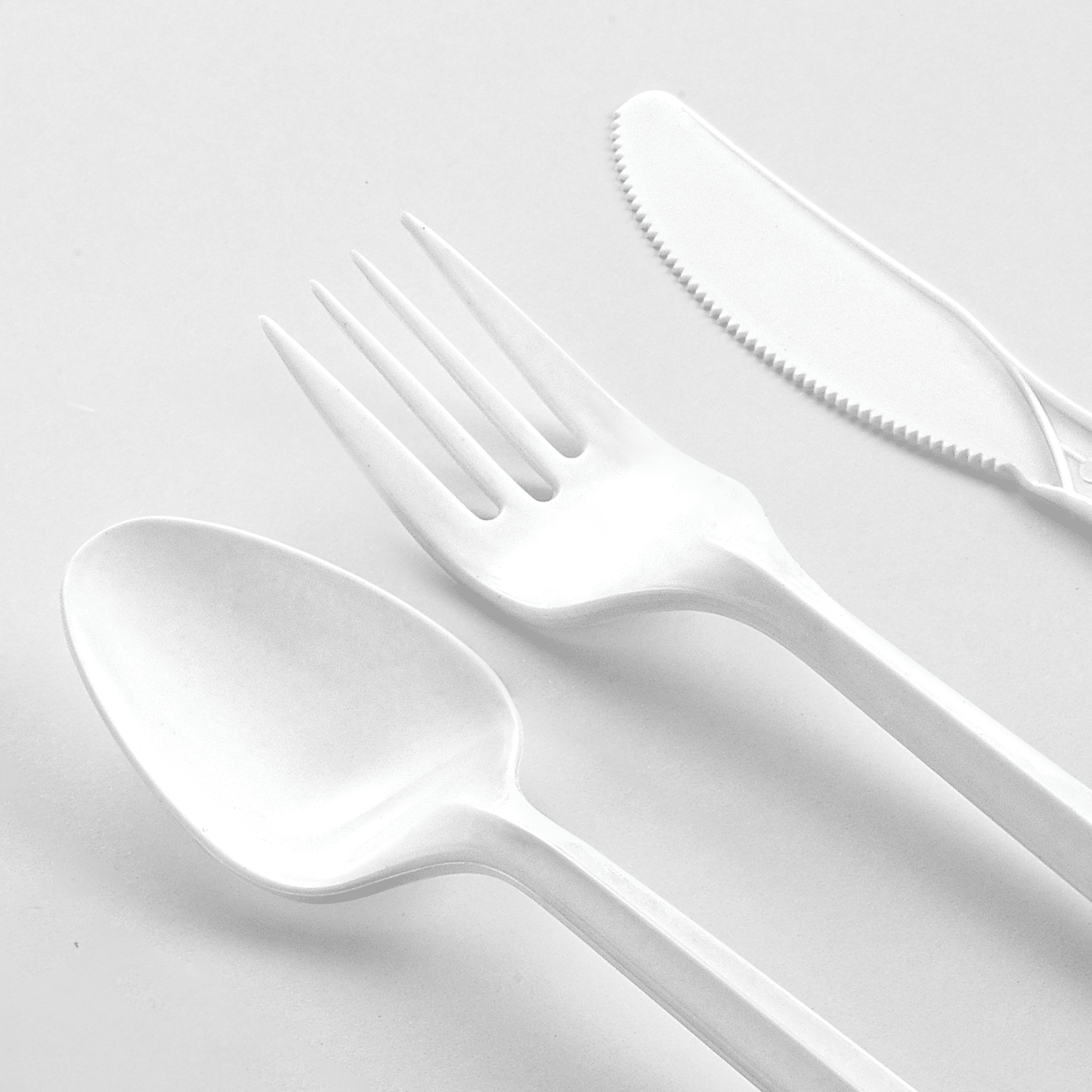 [500ct] PP Plastic Medium Weight Cutlery Kits with Salt and Pepper | White - Biocean by Danube BlueBiocean