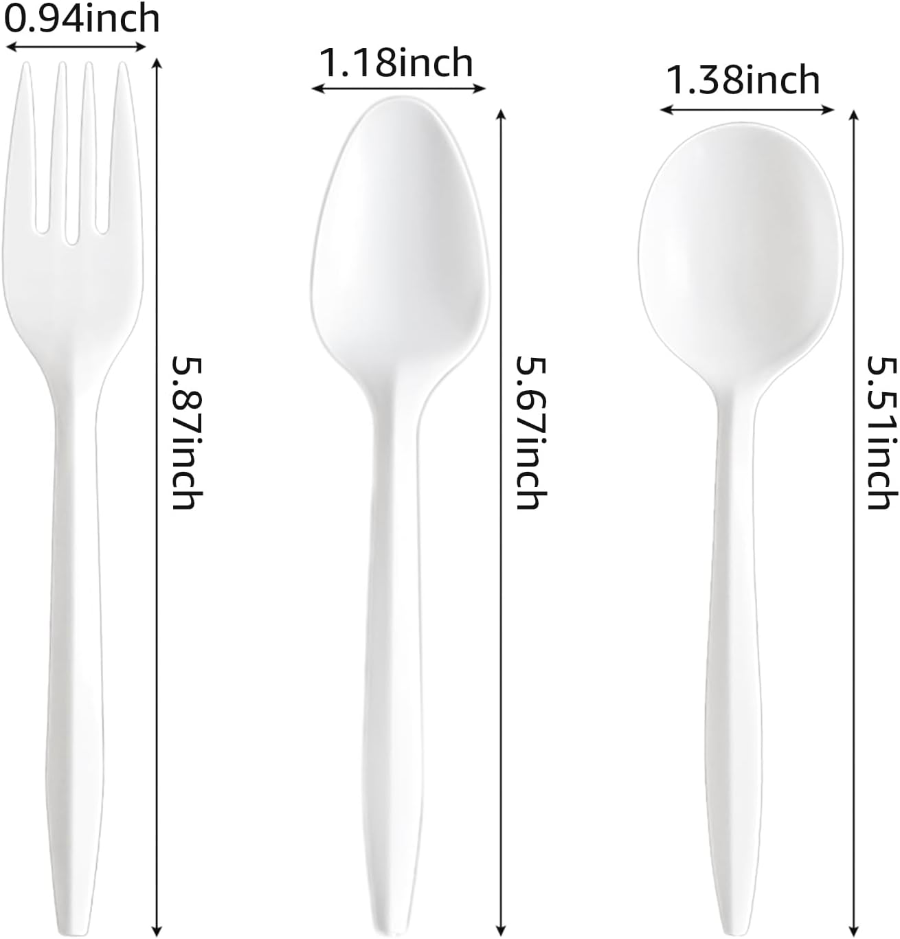 Medium Weight White PP Plastic Forks - 1,000/Case