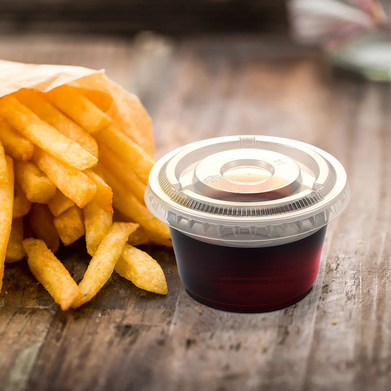 3.25-5.5oz PET Plastic Portion Cup Lids-2,500/Case