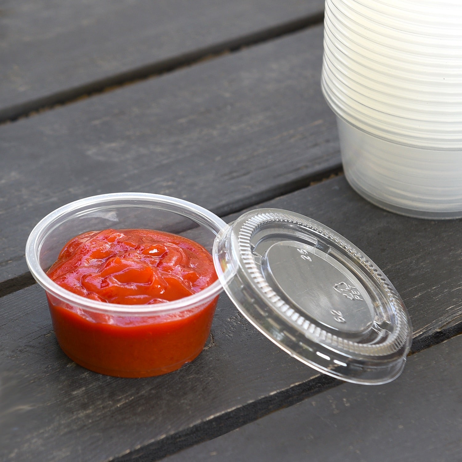 2oz PET Plastic Portion Cup Lids-2,500/Case
