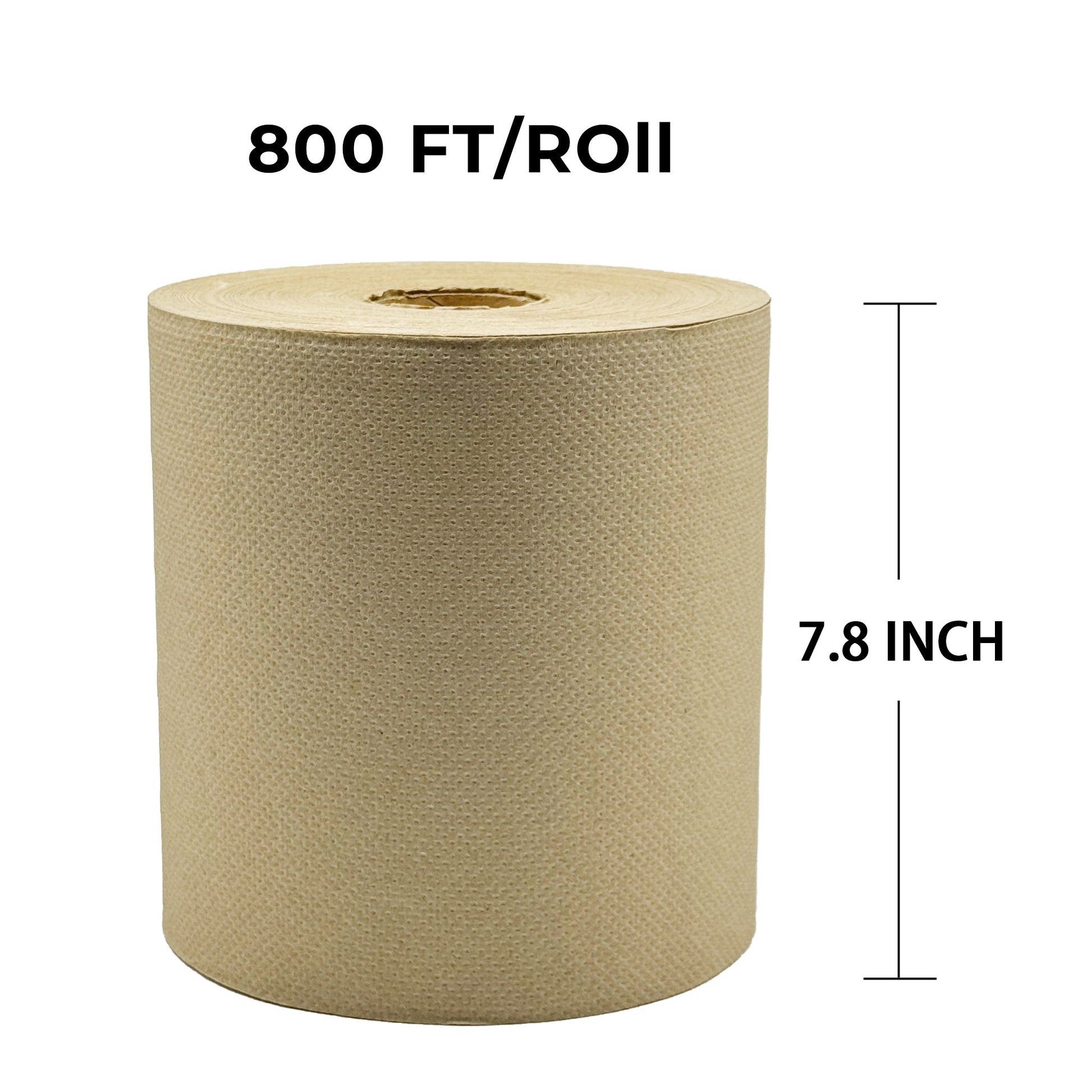 [6 Rolls] 7.8" Hardwound Roll Towels | Kraft | 800' - Biocean by Danube BlueBiocean