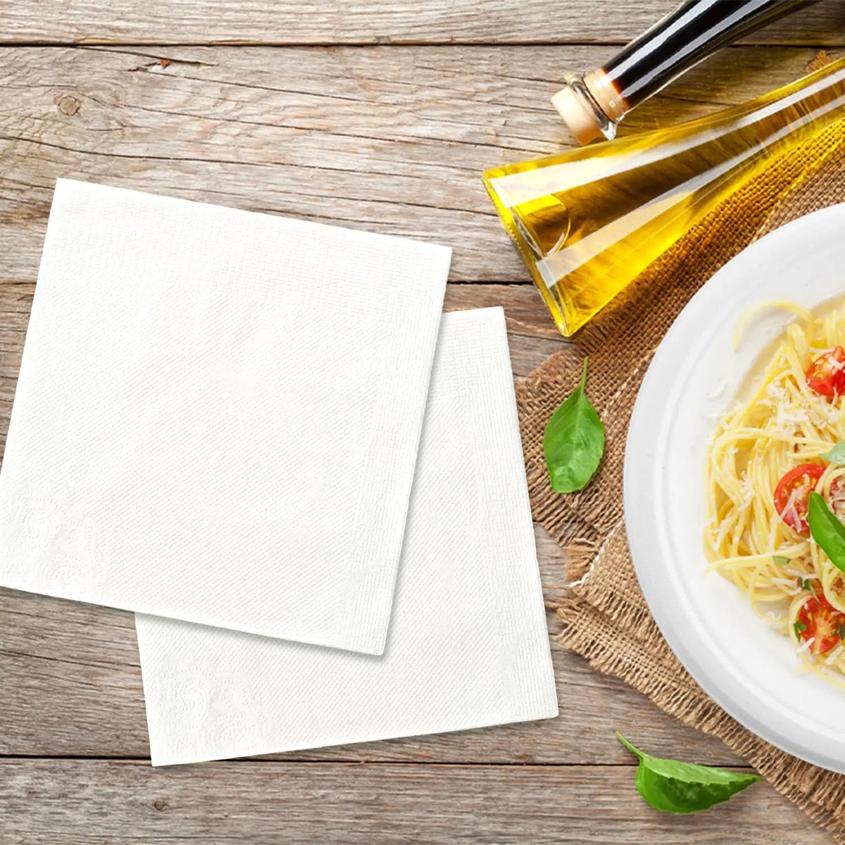 [6,000ct] 12" x 12" 1-Ply Lunch Napkins | 1/4 Fold | White - Biocean by Danube BlueBiocean